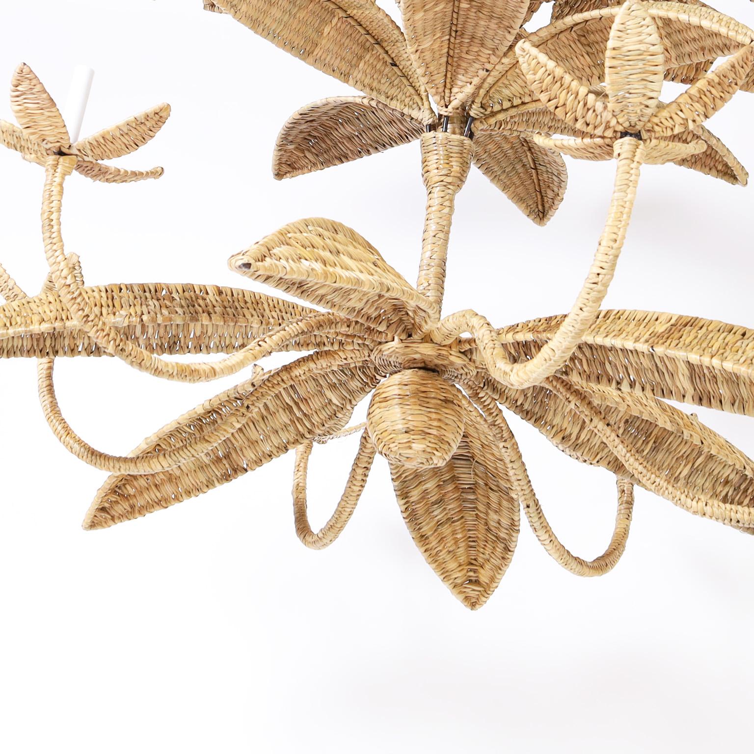 The Lola Wicker Palm Leaf Chandelier from the FS Flores Collection 1