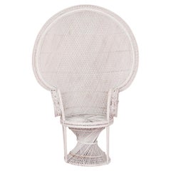 Wicker Peacock Chair in White