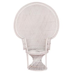 Wicker Peacock Chair in White