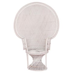 Used Wicker Peacock Chair in White