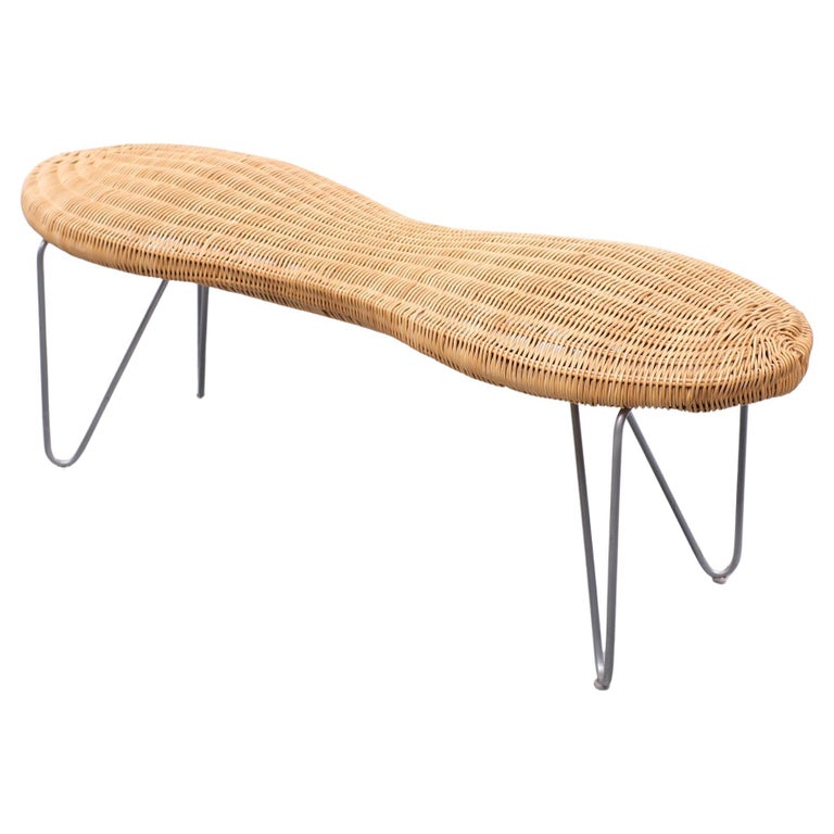 Wicker Peanut stool Ikea 1980s For Sale at 1stDibs