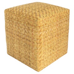 Wicker Pedestal Stool Ottoman