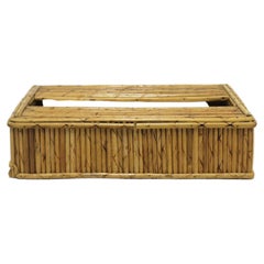 Wicker Pencil Reed Tissue Box Cover Holder in the Crespi Style