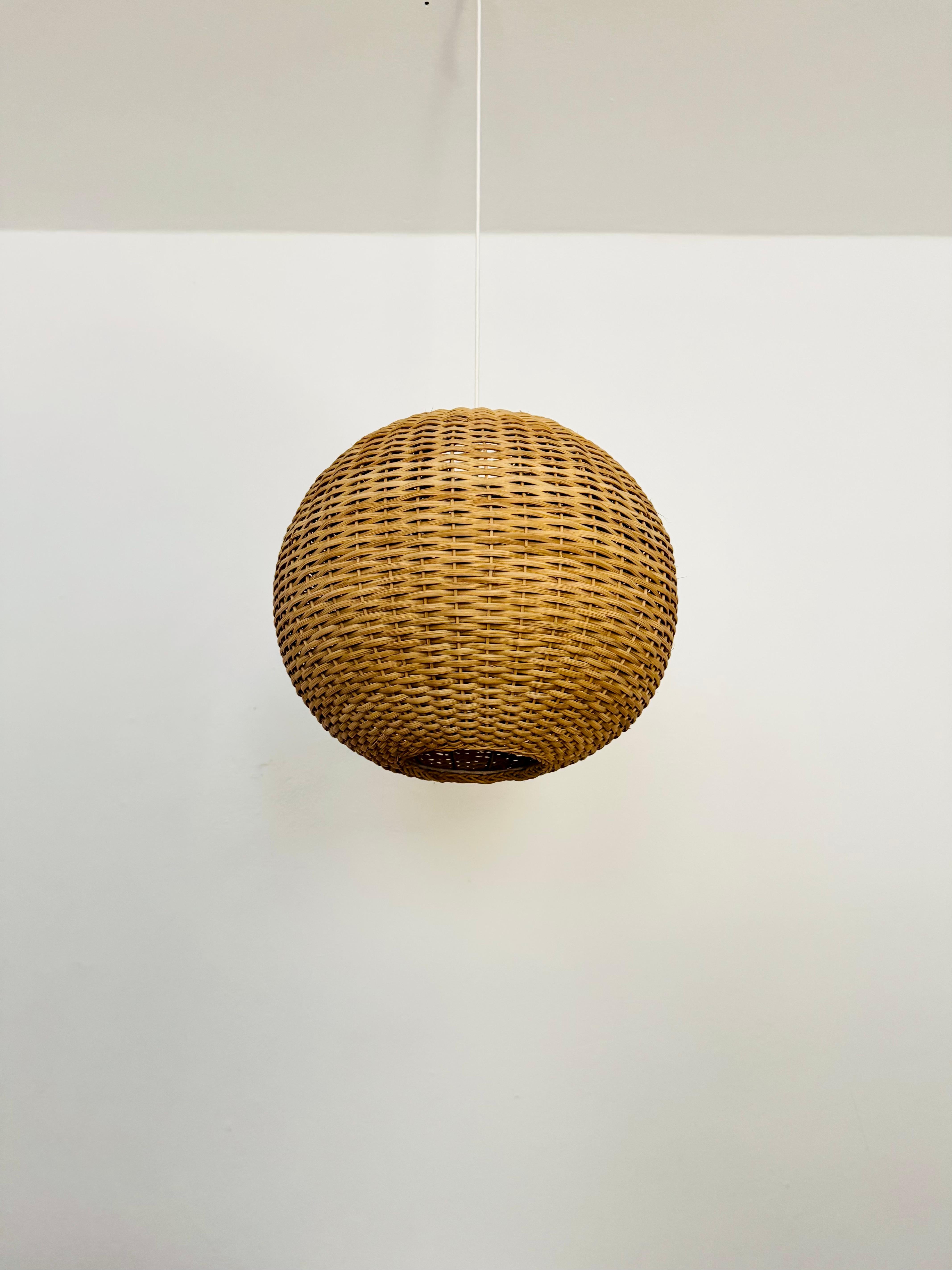 Italiano Wicker Pendant Lamp in vendita