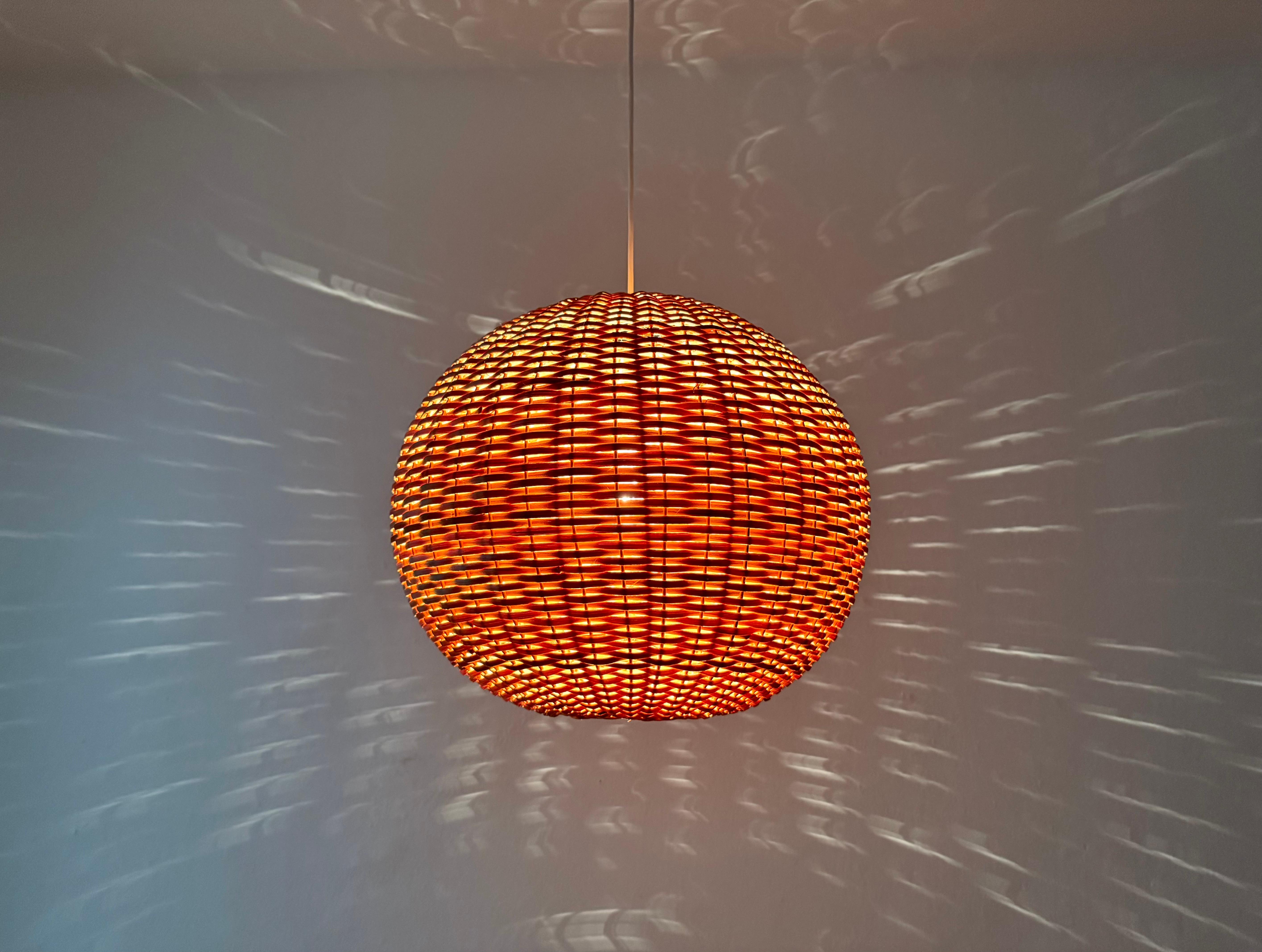 Vimini Wicker Pendant Lamp in vendita