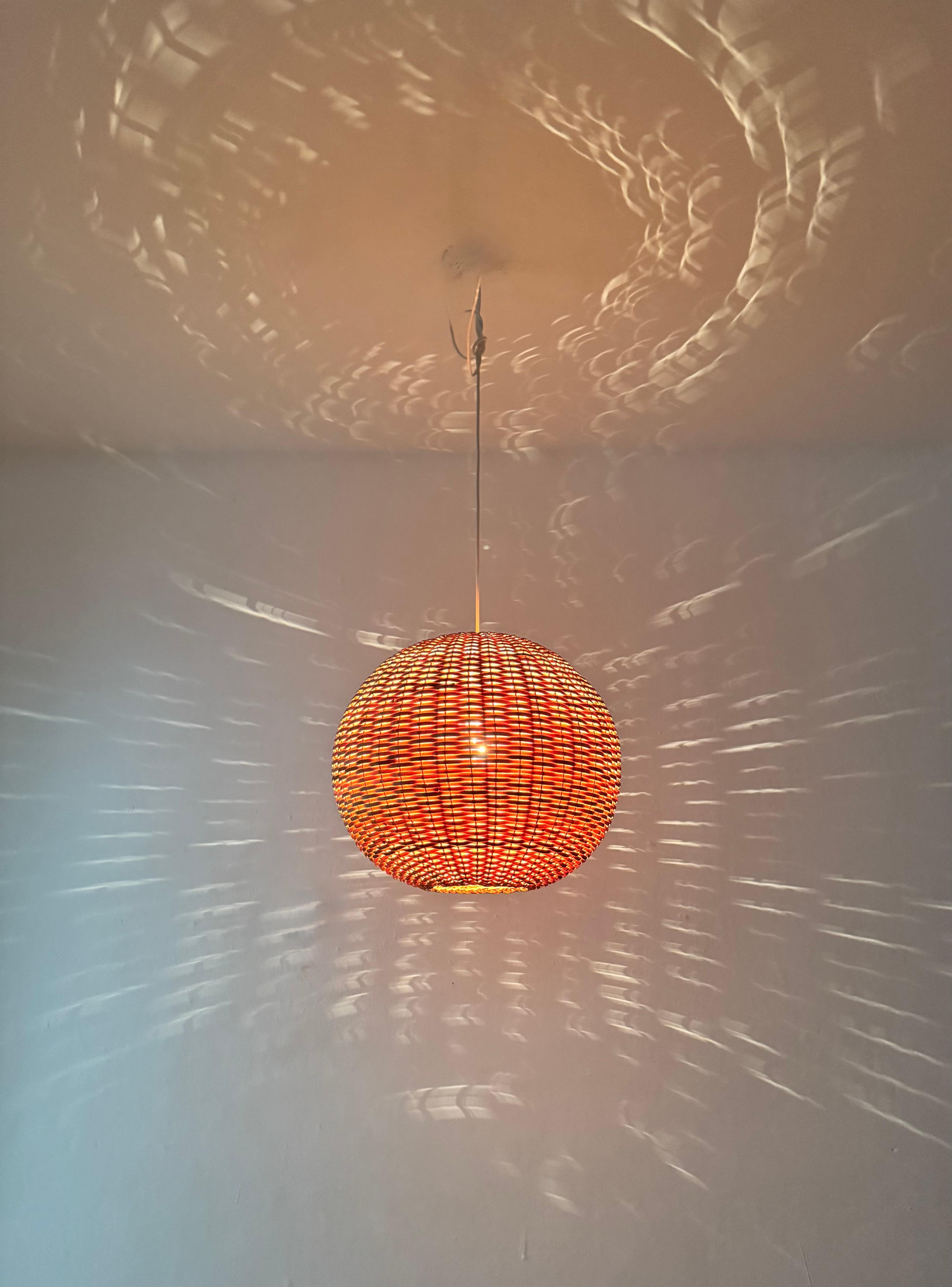 Wicker Pendant Lamp in vendita 1