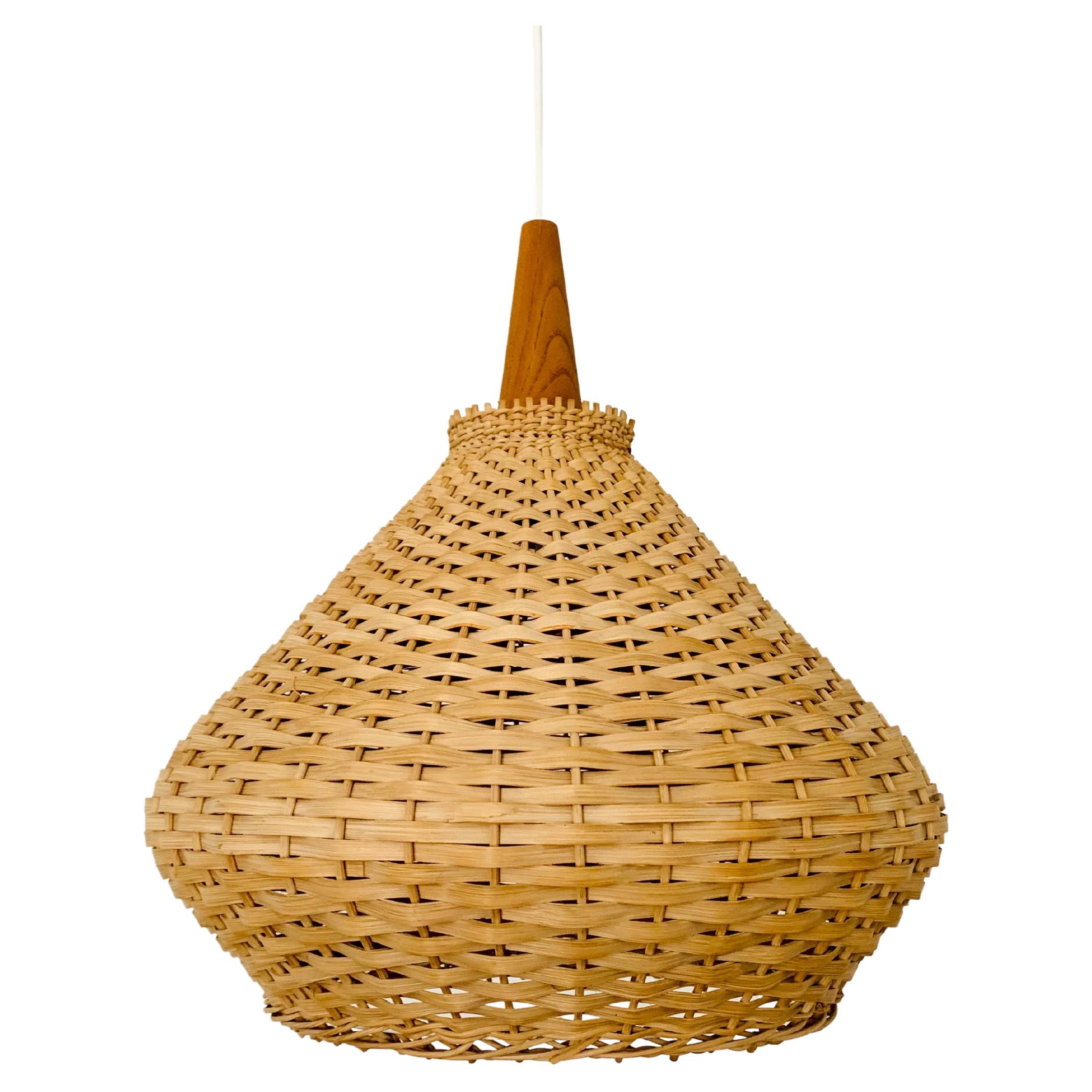 Wicker Pendant Lamp For Sale