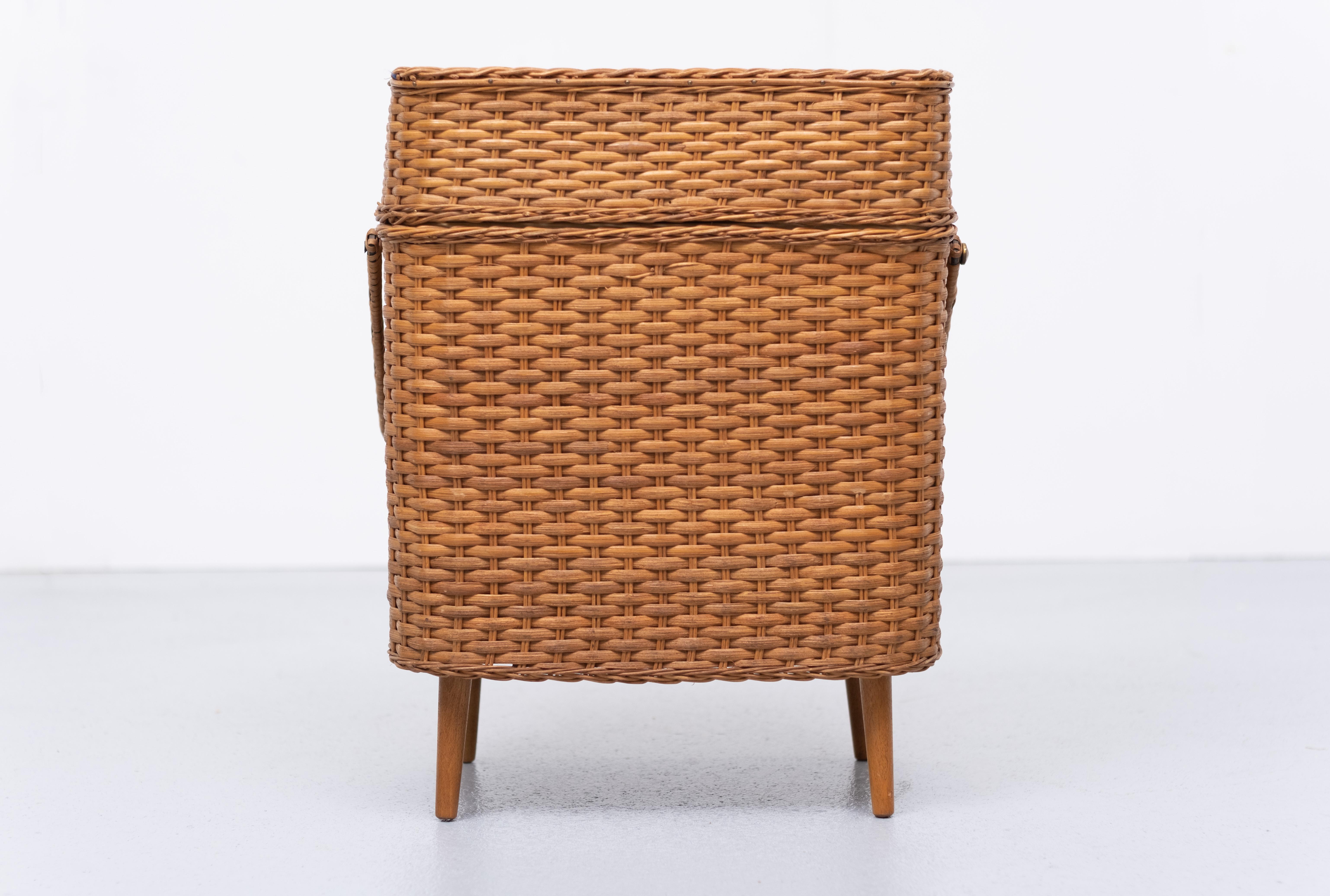 Dutch Wicker Picnic Basket 1960s, Holland