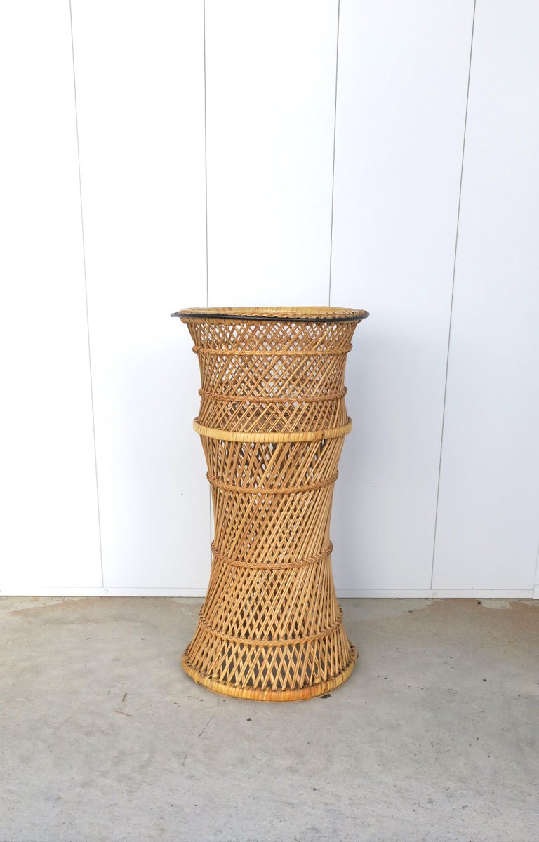 Wicker Plant Flower Cachepot Jardinière Planter Holder Stand For Sale