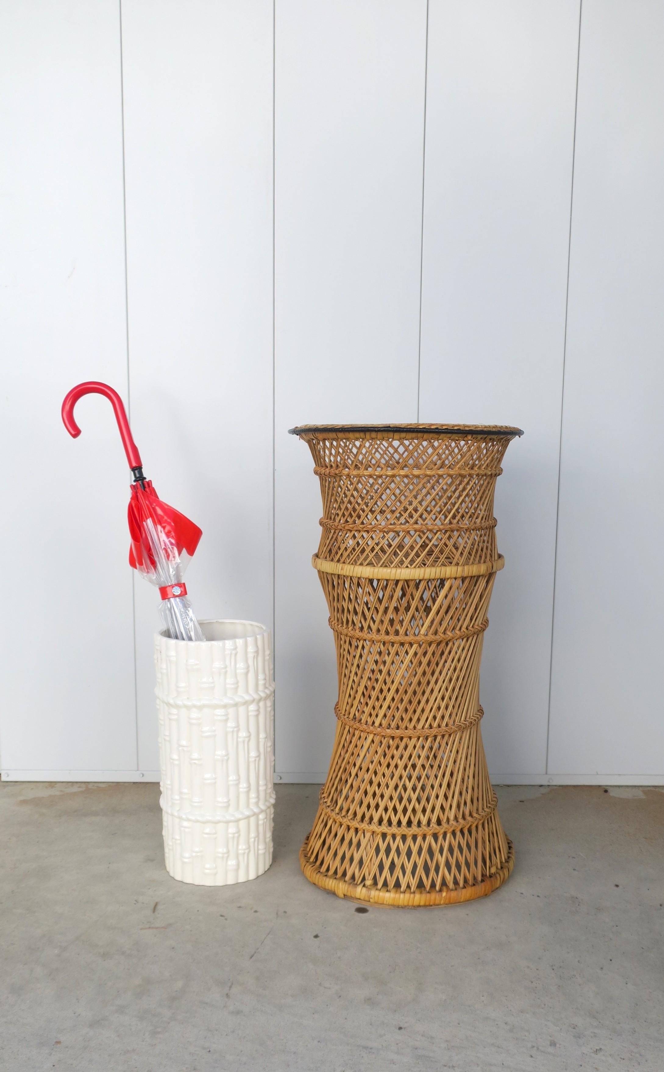 antique wicker plant stand