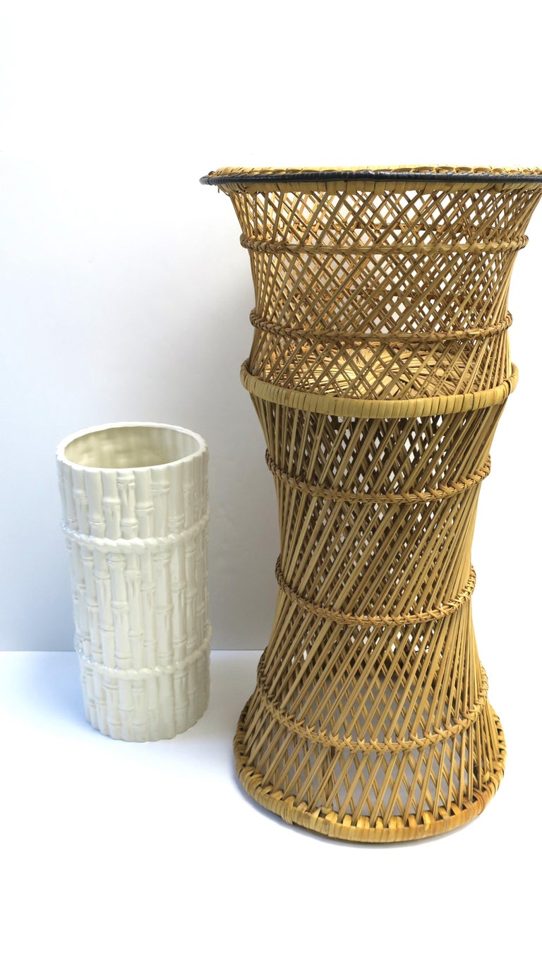 Wicker Plant Flower Cachepot Jardinière Planter Holder Stand For Sale