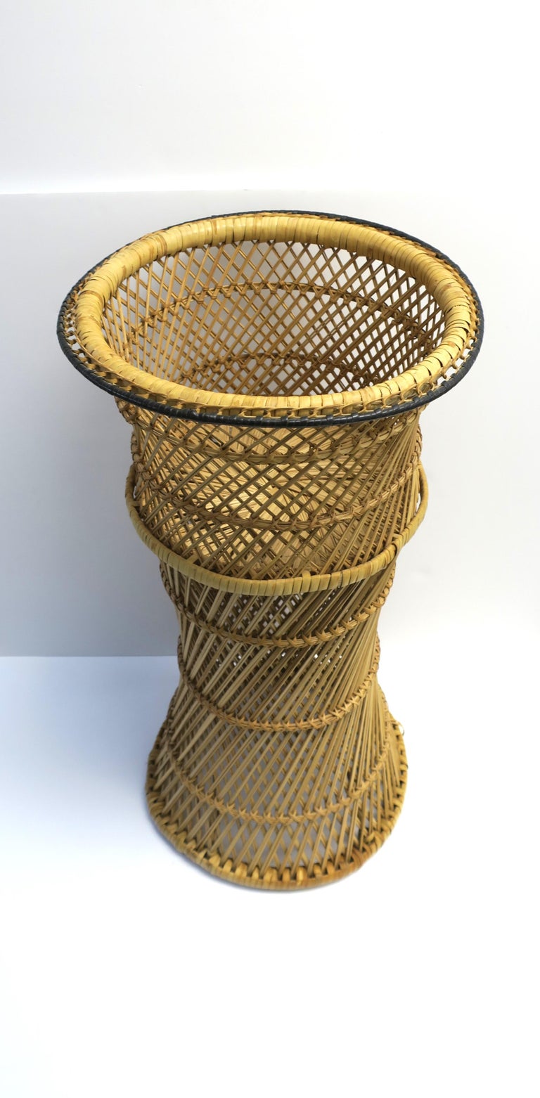Wicker Plant Flower Cachepot Jardinière Planter Holder Stand For Sale