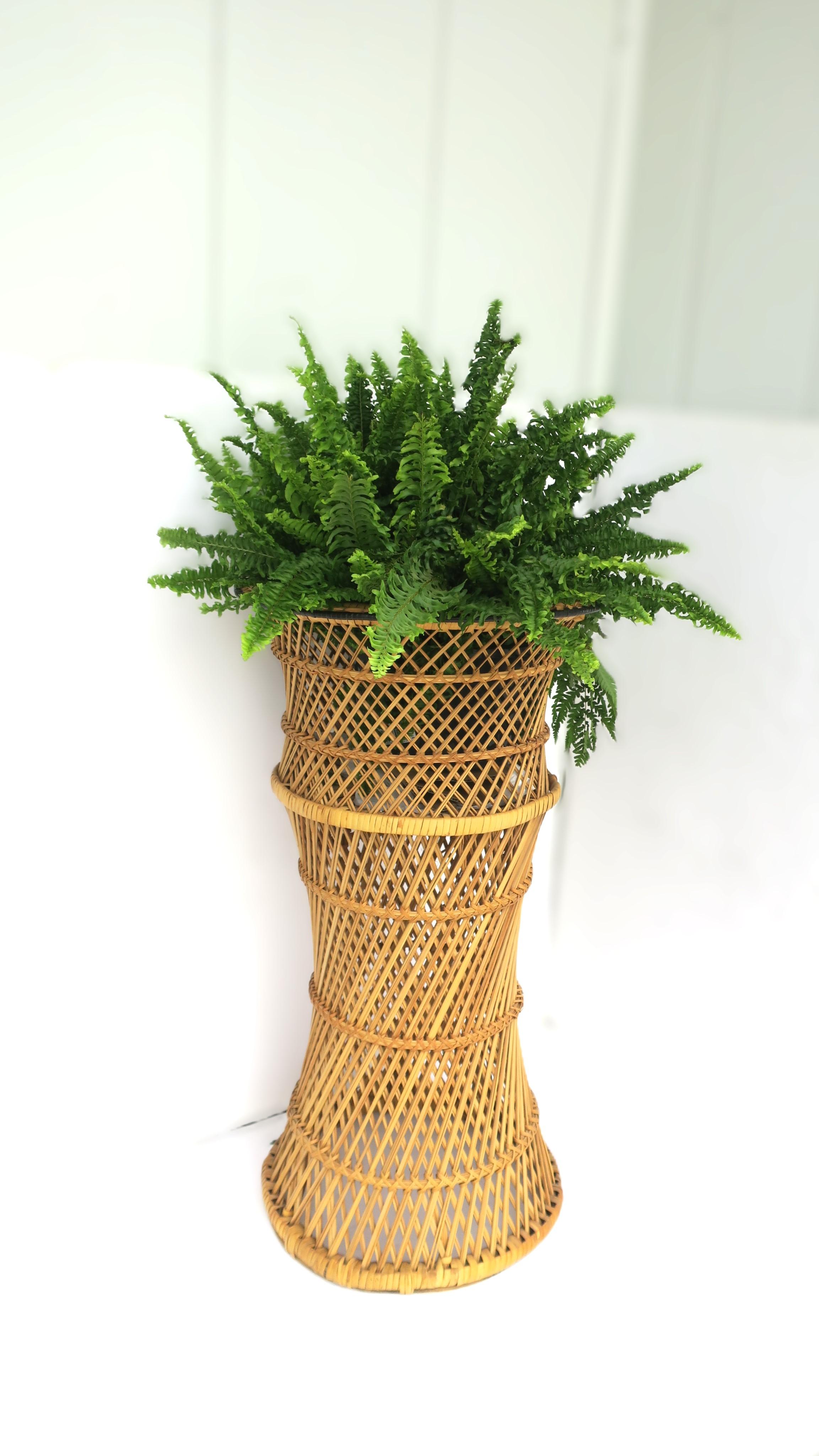 antique wicker plant stand