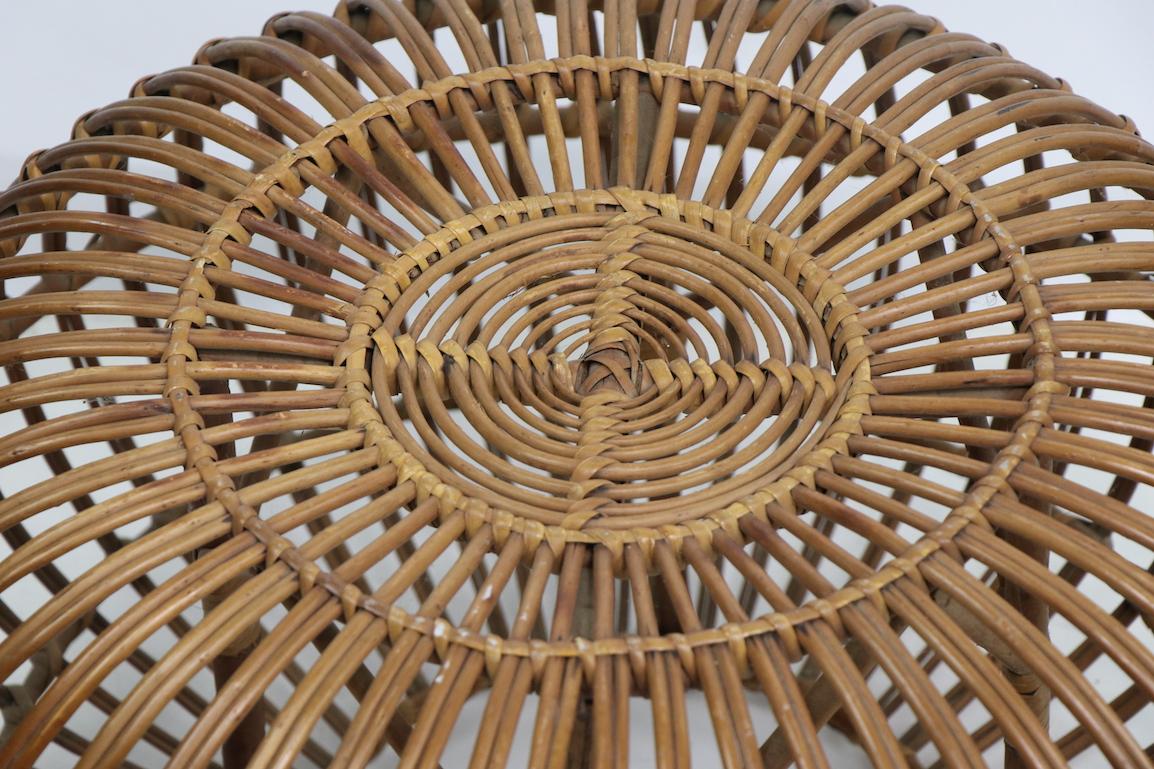 wicker poufs