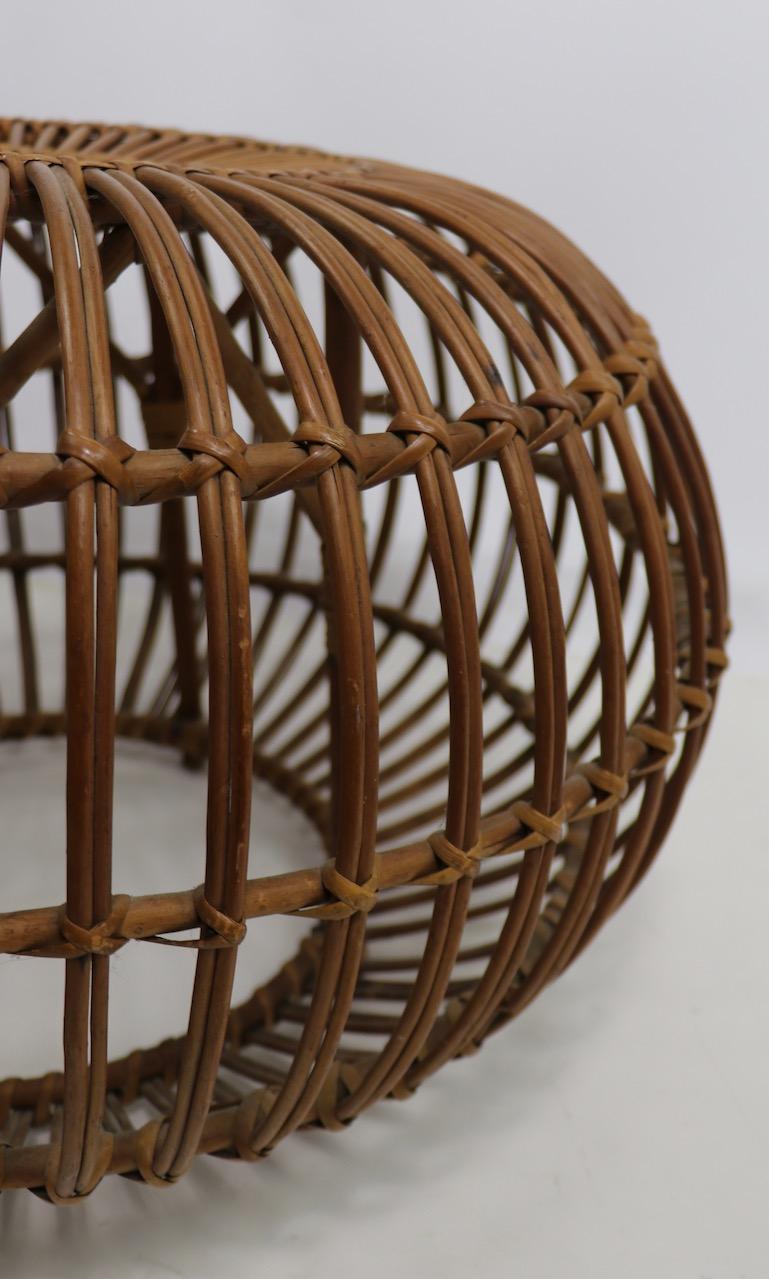 Wicker Pouf Ottoman by Albini 1