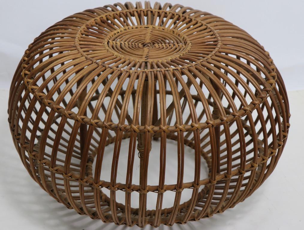 Wicker Pouf Ottoman by Albini 2