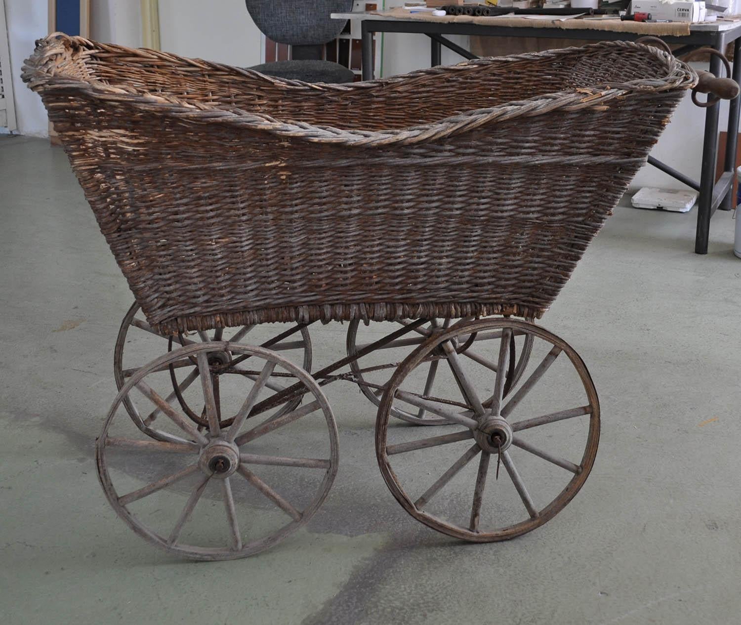 Mid-20th Century Wicker Pram For Sale