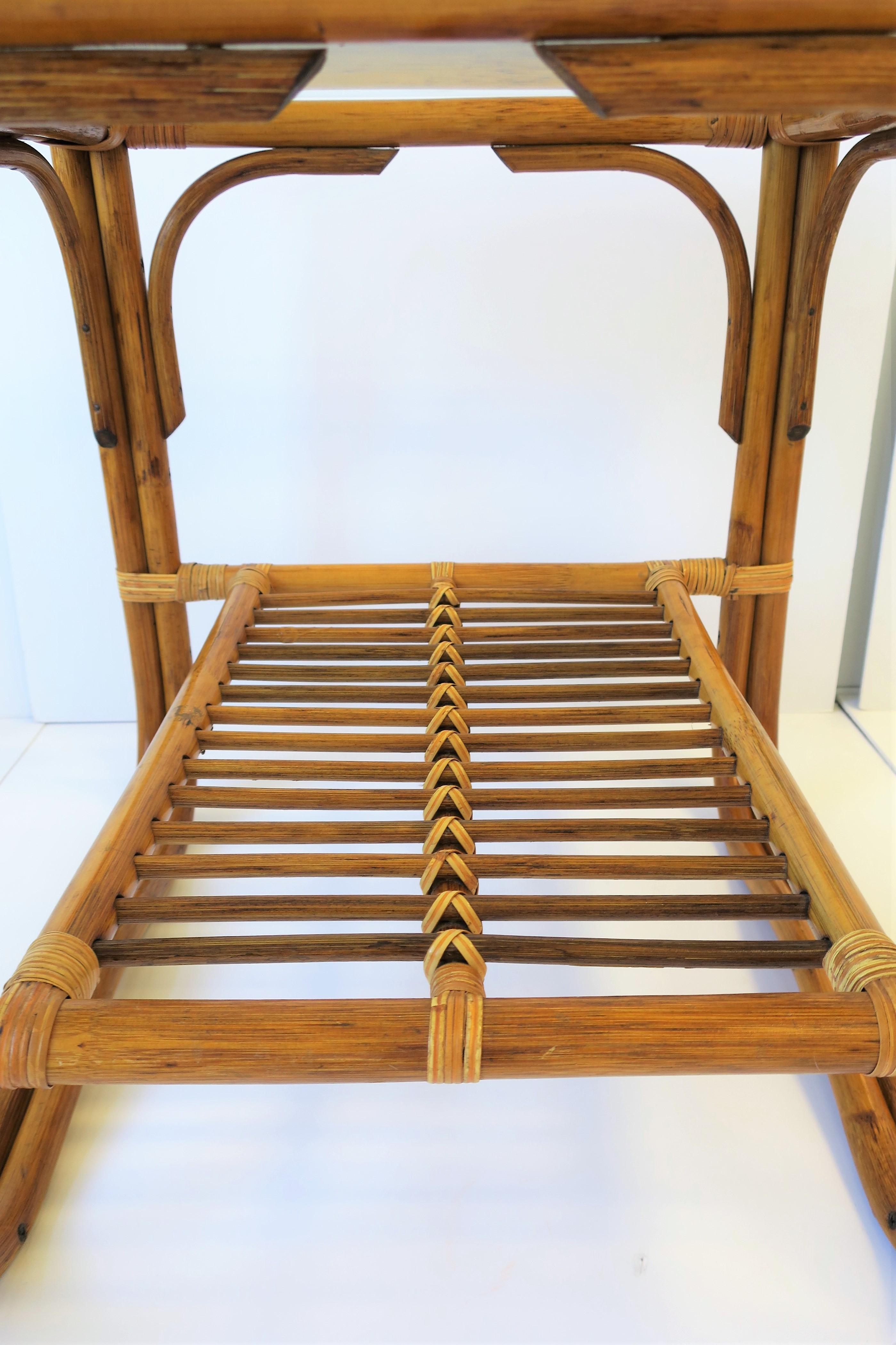 Wicker Rattan and Glass Square End Table 15