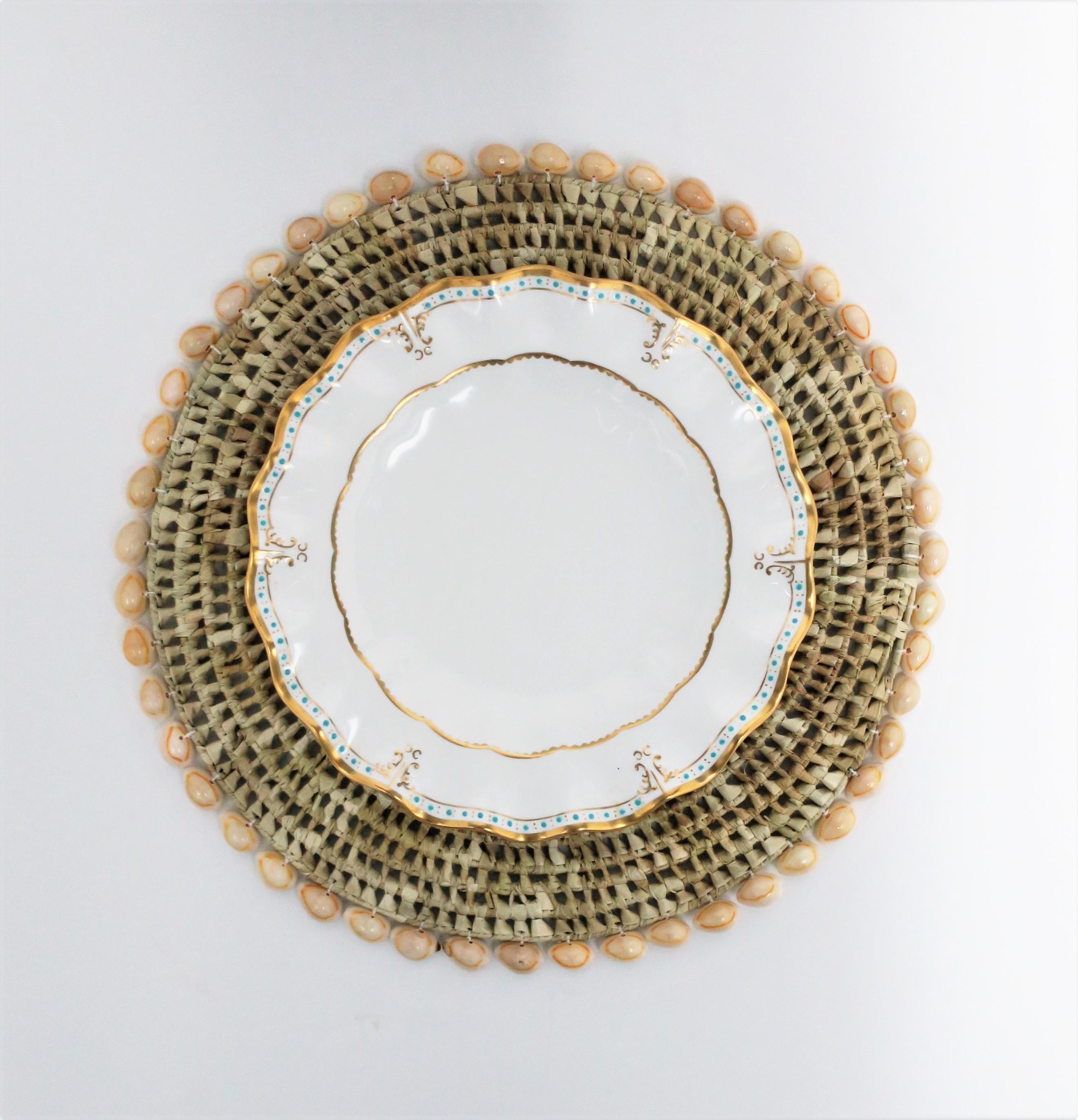 Seashell and Wicker Placemats or Dinner Plate Chargers, Set of 12 12