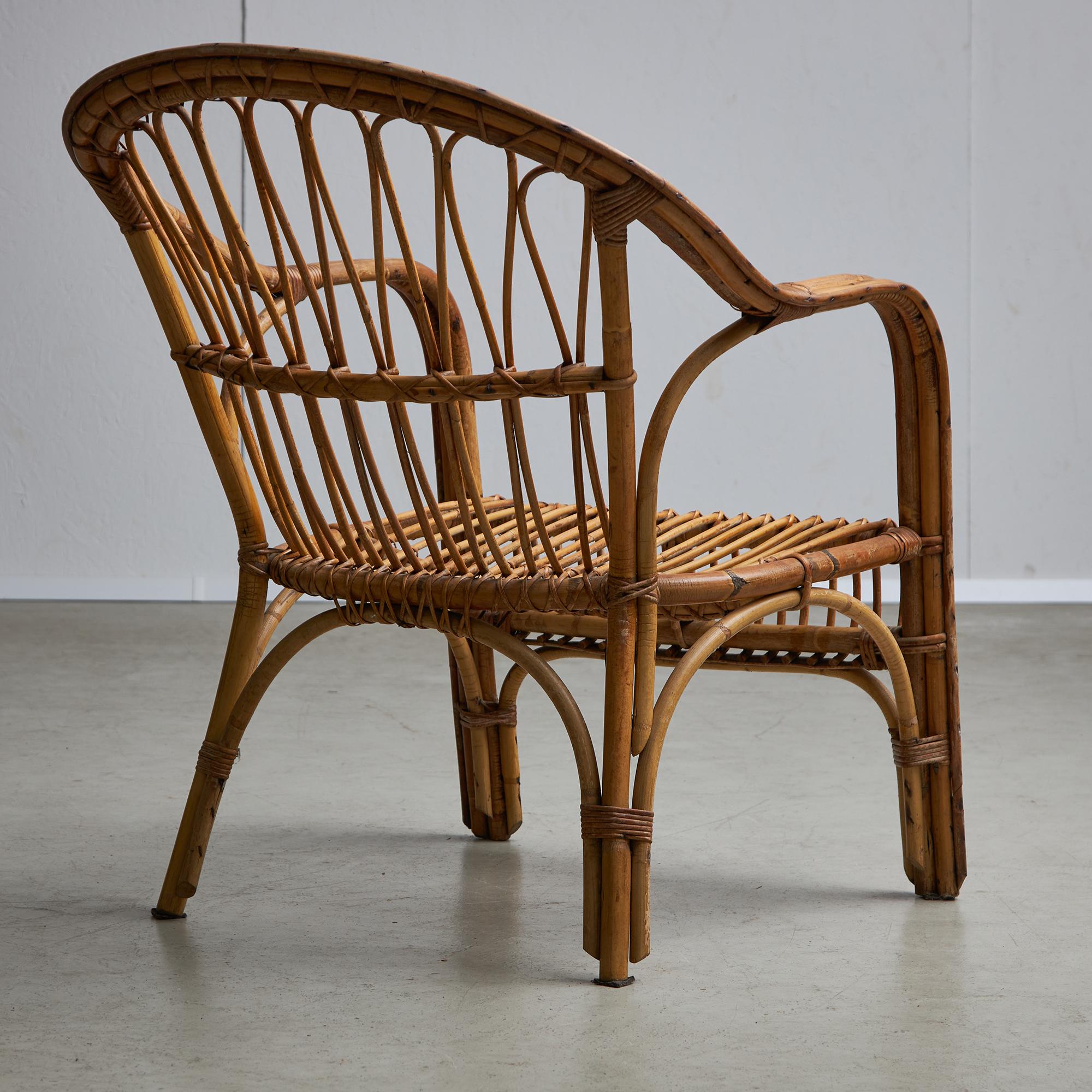 Wicker Rattan Armchair In Good Condition In Budapest, HU