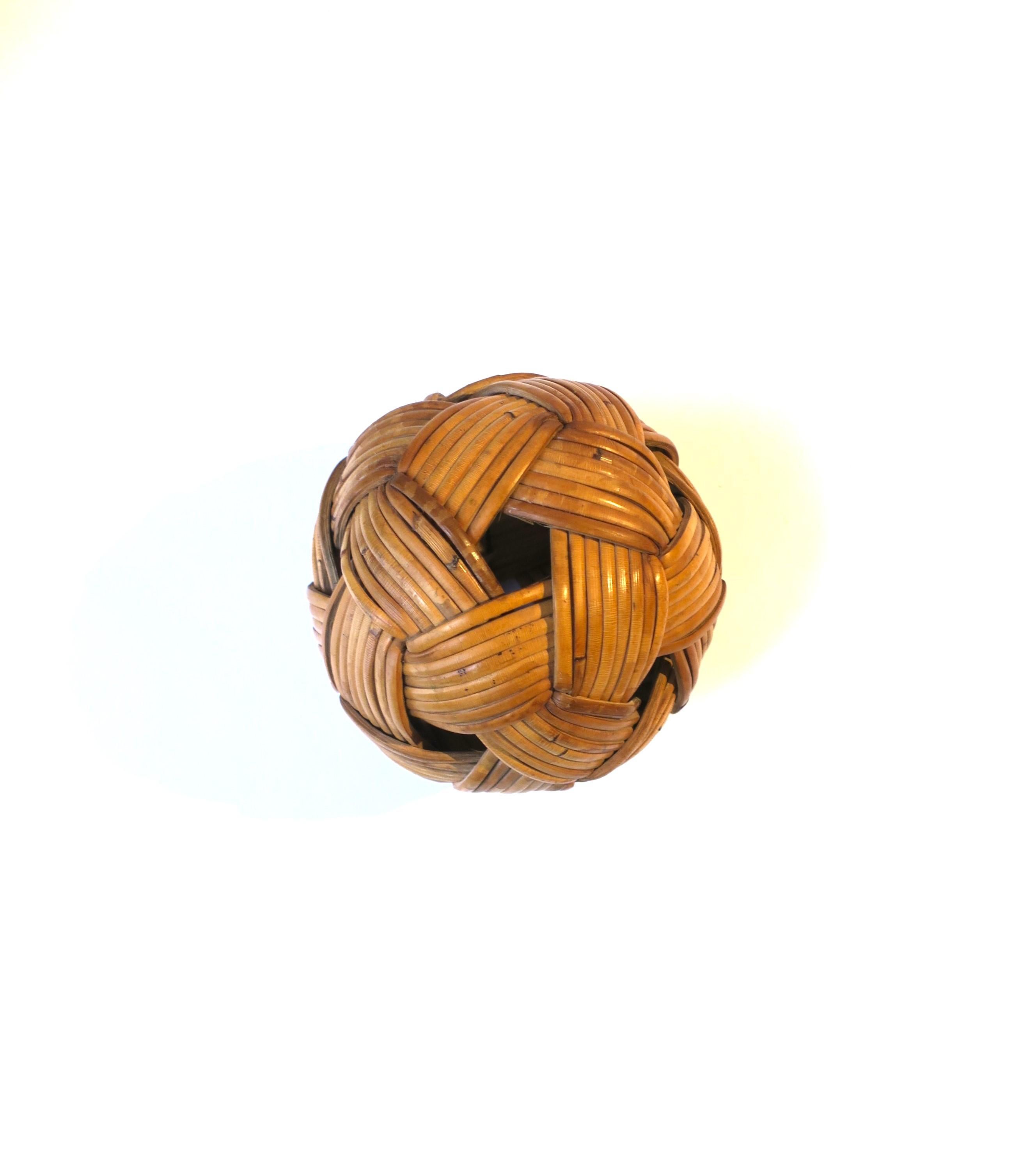 Wicker Rattan Ball Sphere Decorative Object For Sale 5