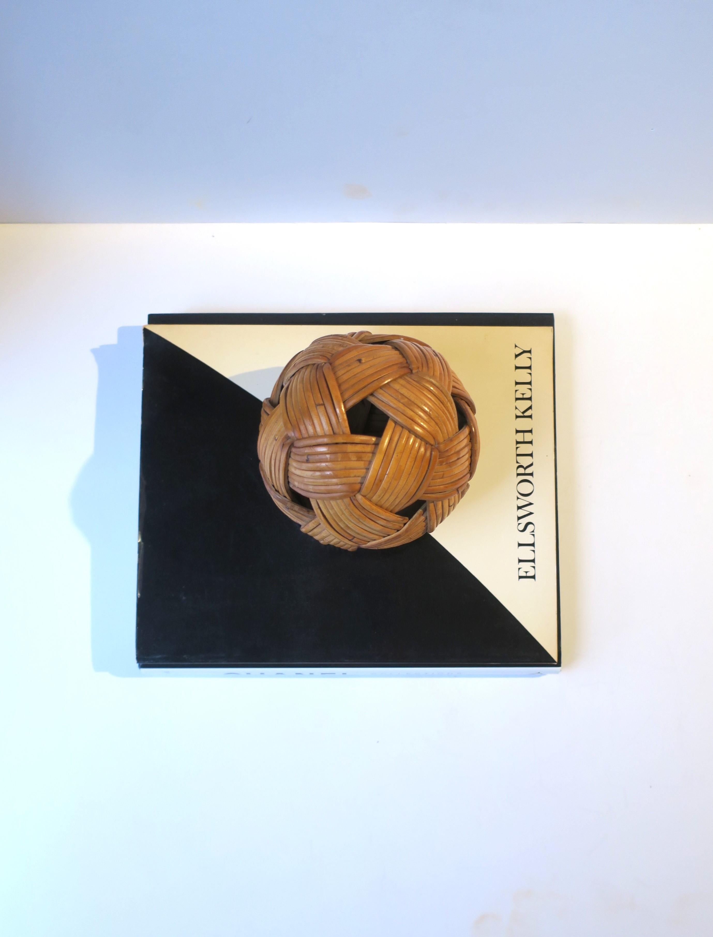 20th Century Wicker Rattan Ball Sphere Decorative Object For Sale