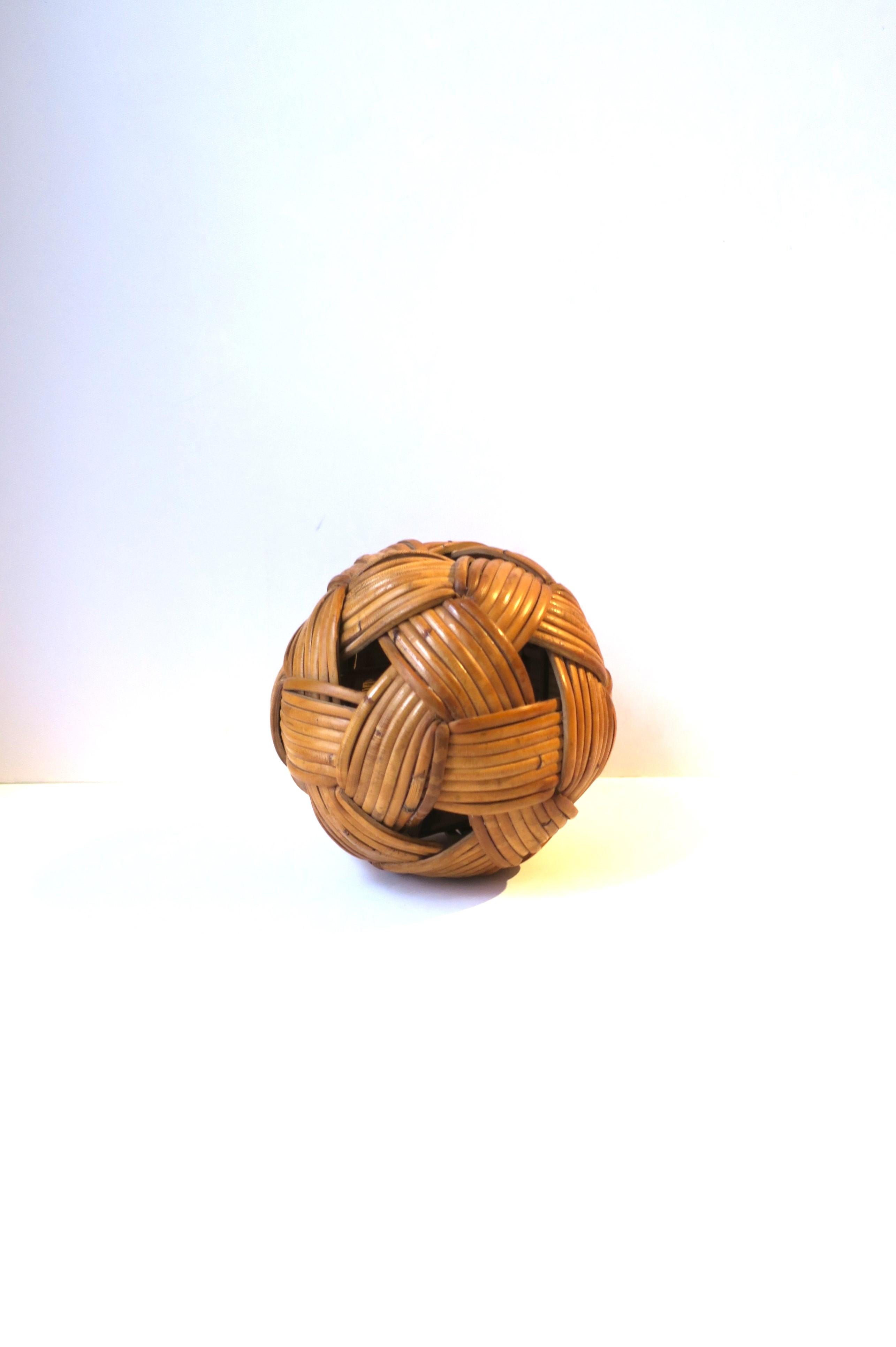Wicker Rattan Ball Sphere Decorative Object For Sale 3