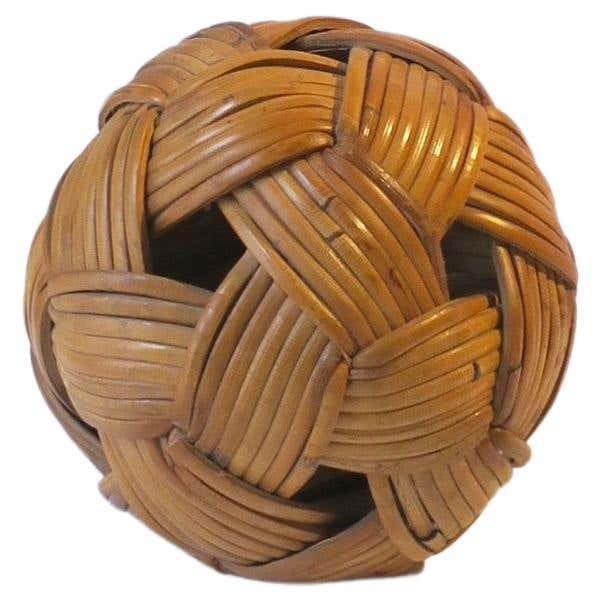 Traditional Rattan Ball Wicker Rattan Ball Sphere Decorative Object For Sale at 1stDibs