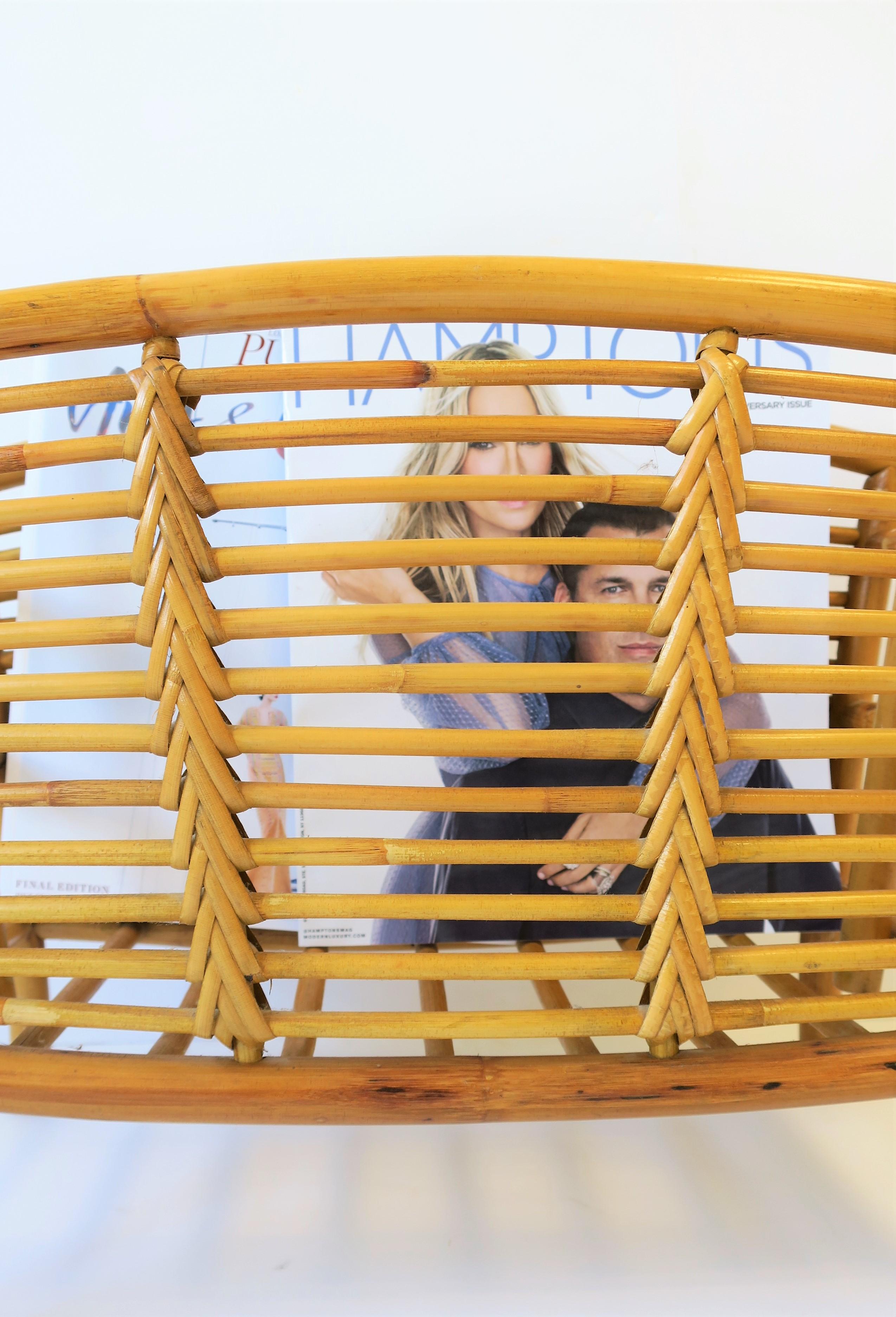 Bamboo Wicker Rattan Magazine Holder Stand For Sale