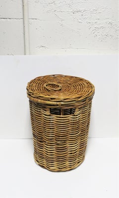 Wicker Rattan Basket Hamper or Umbrella Stand Storage Piece