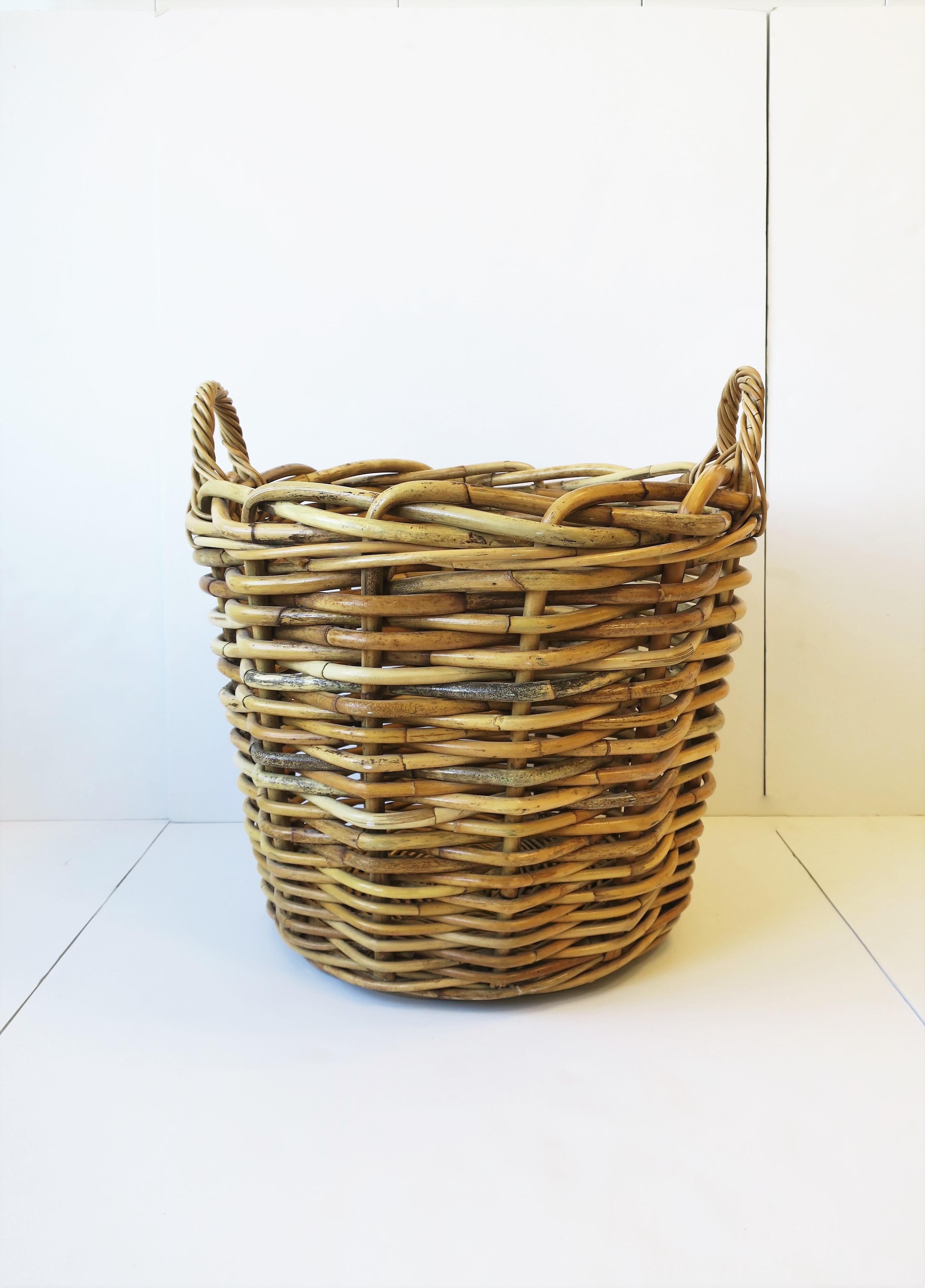 Wicker Rattan Basket with Handles 2