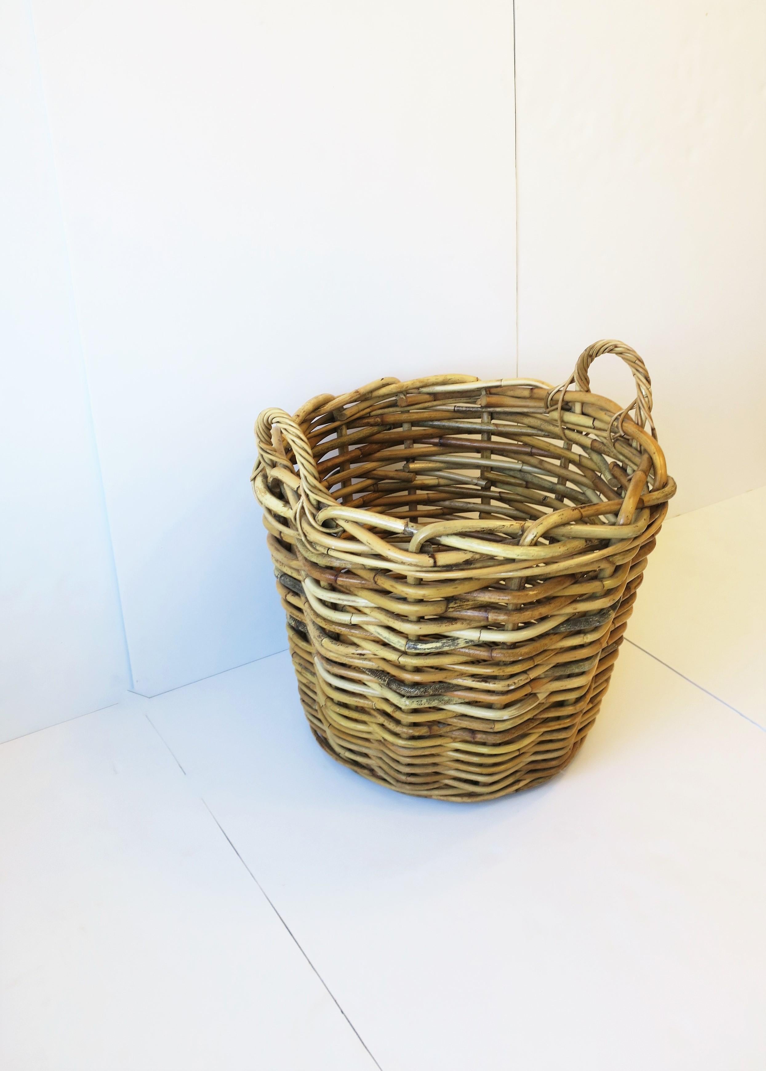 Wicker Rattan Basket with Handles 3