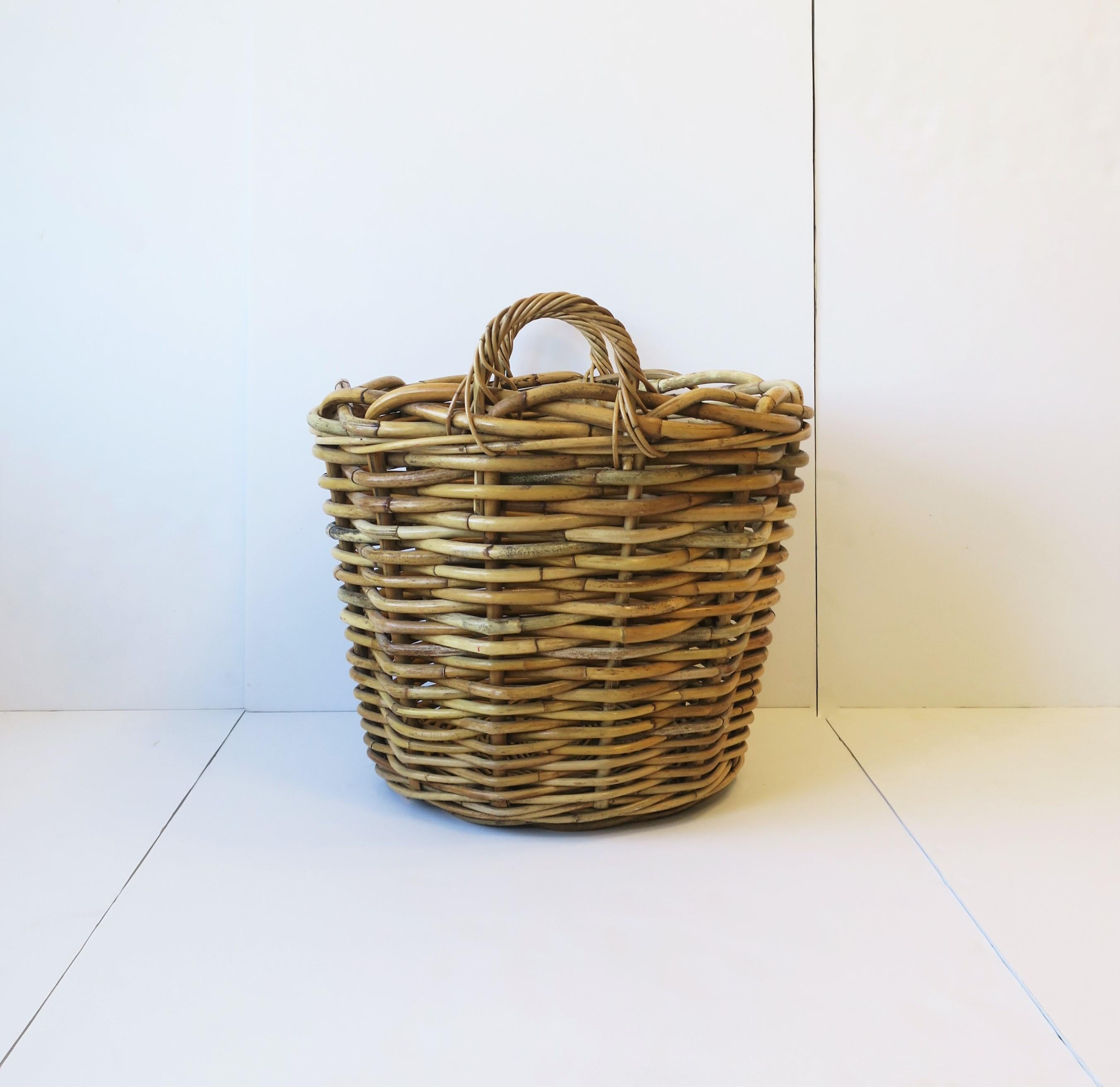Wicker Rattan Basket with Handles 4