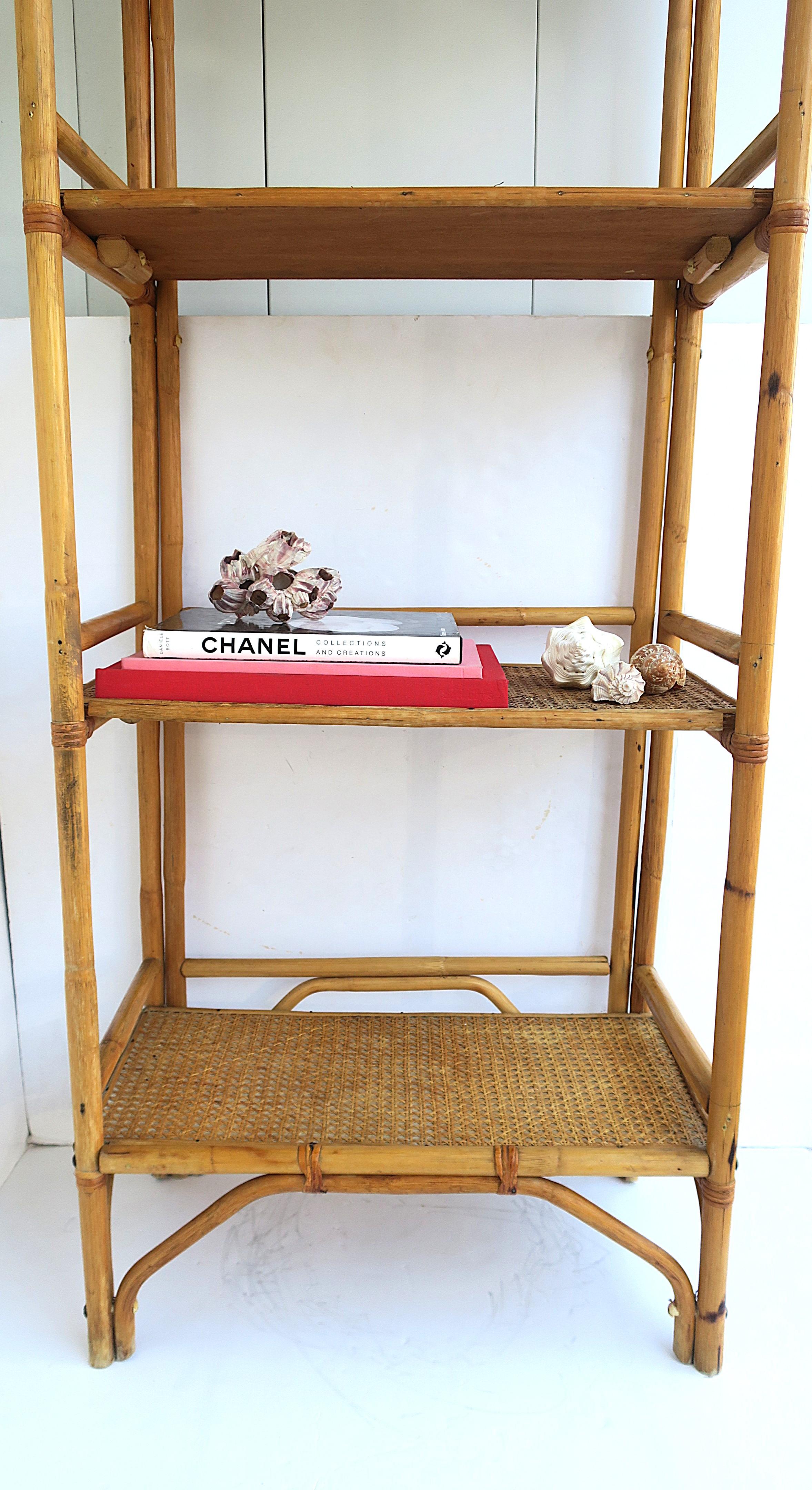 Libreria Étagère in vimini e canna di rattan in vendita 4