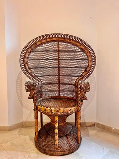 Wicker Rattan Emmanuelle Peacock Chair, 1960-1970