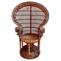 Wicker Rattan Emmanuelle Peacock Chair, 1960-1970