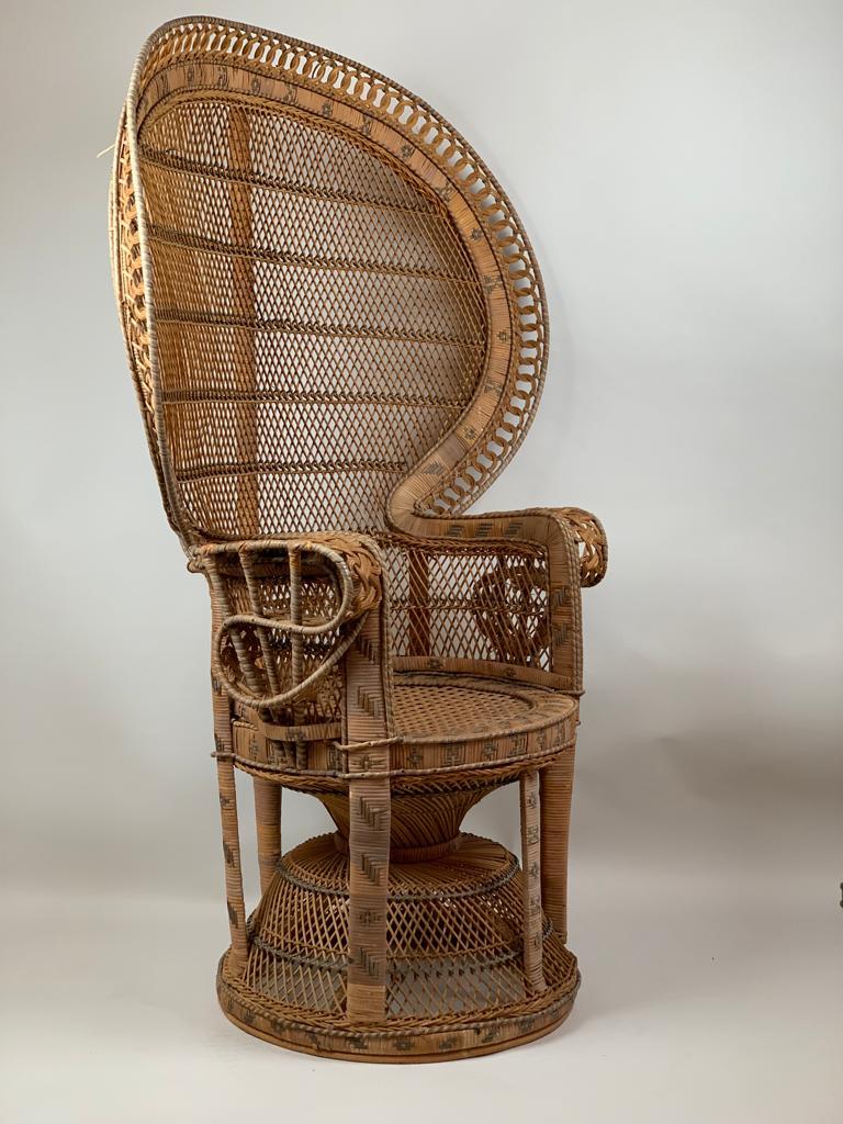 Belgian Wicker Rattan Emmanuelle Peacock chair