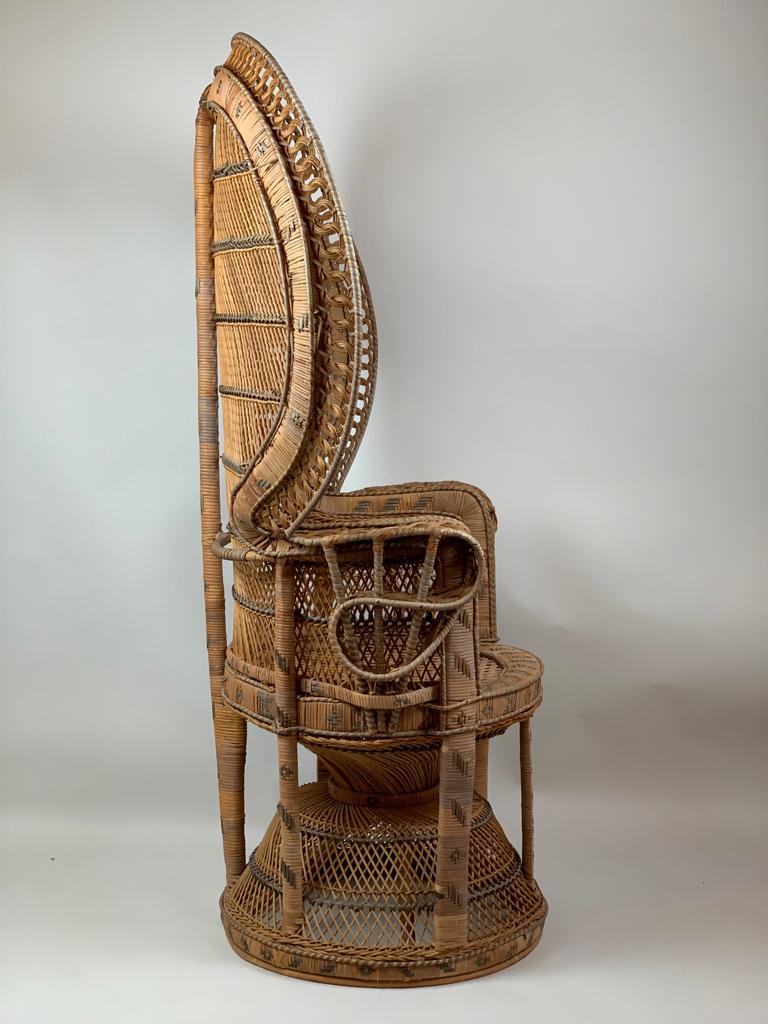 Woven Wicker Rattan Emmanuelle Peacock chair