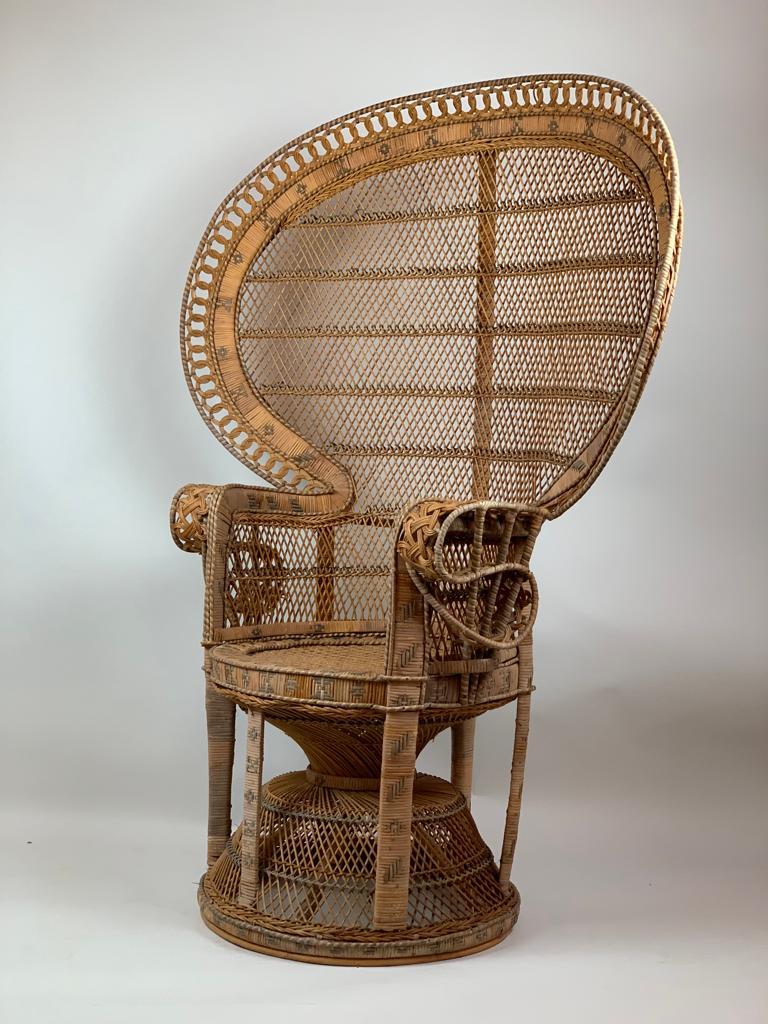 Wicker Rattan Emmanuelle Peacock chair In Good Condition In Brussel, BE