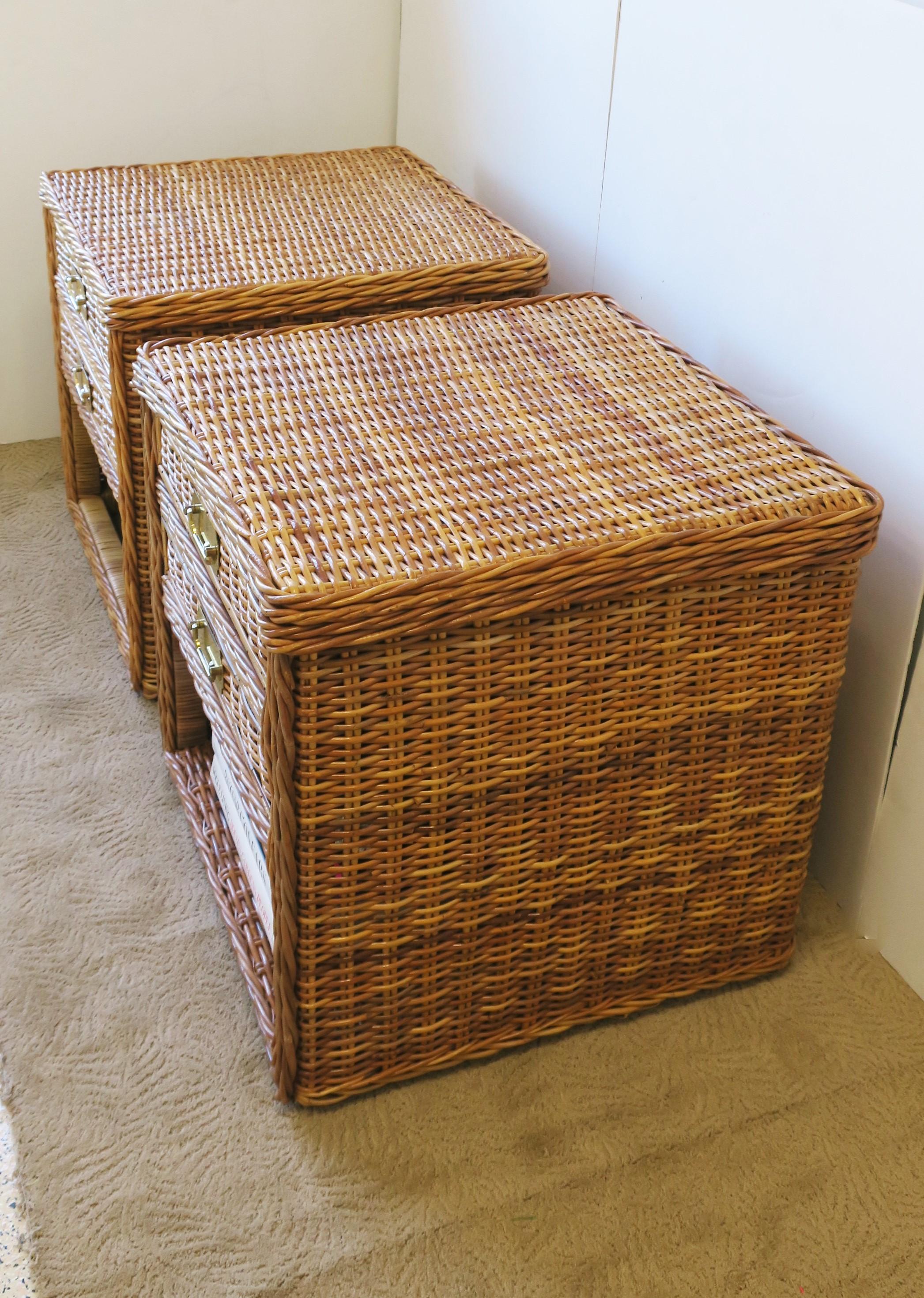 Wicker Rattan End Tables or Nightstand Tables 5