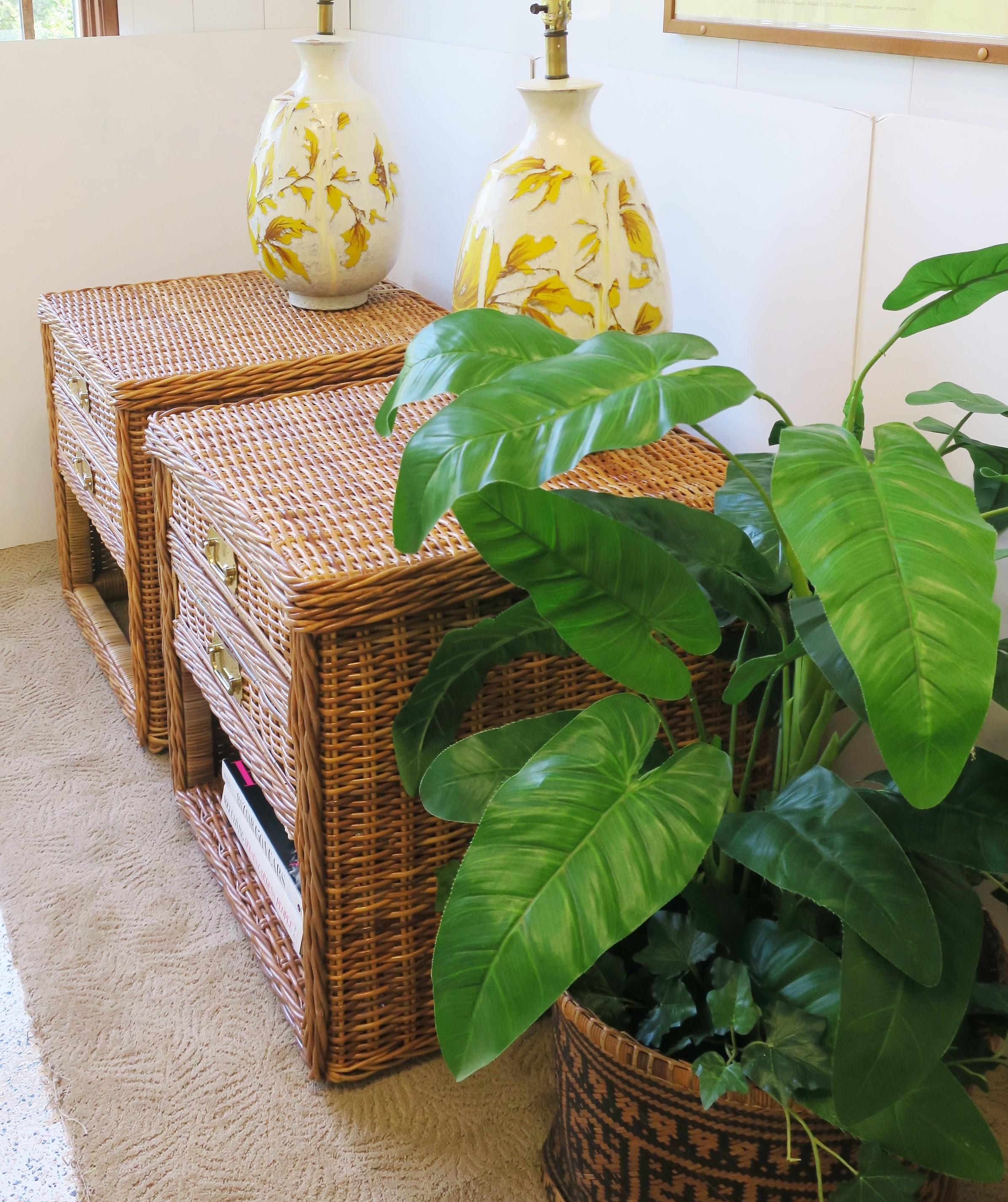 Wicker Rattan End Tables or Nightstand Tables 7