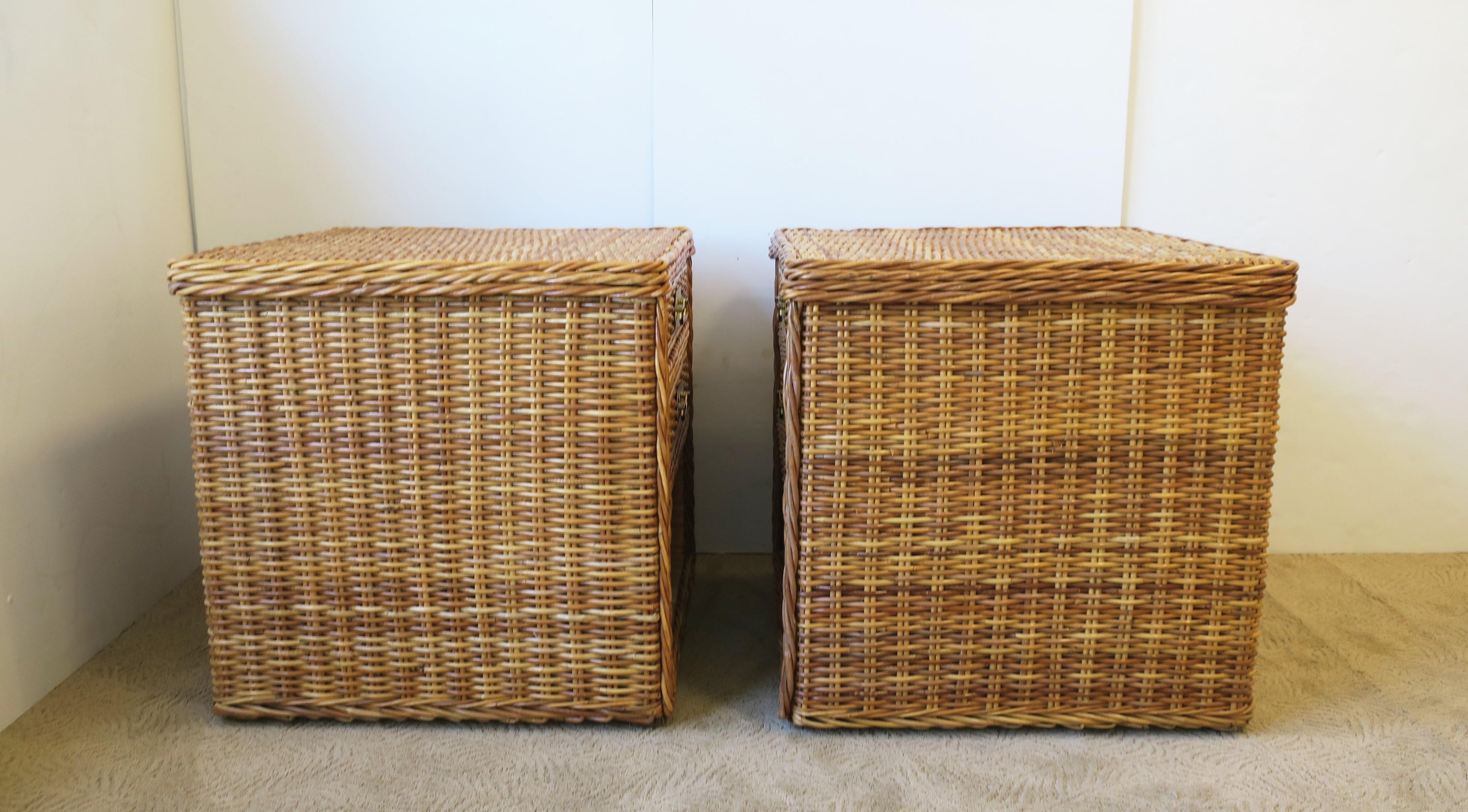Wicker Rattan End Tables or Nightstand Tables 9