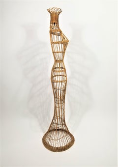 Wicker Rattan Figurative Mannequin or Dress Form 1950s 1960s