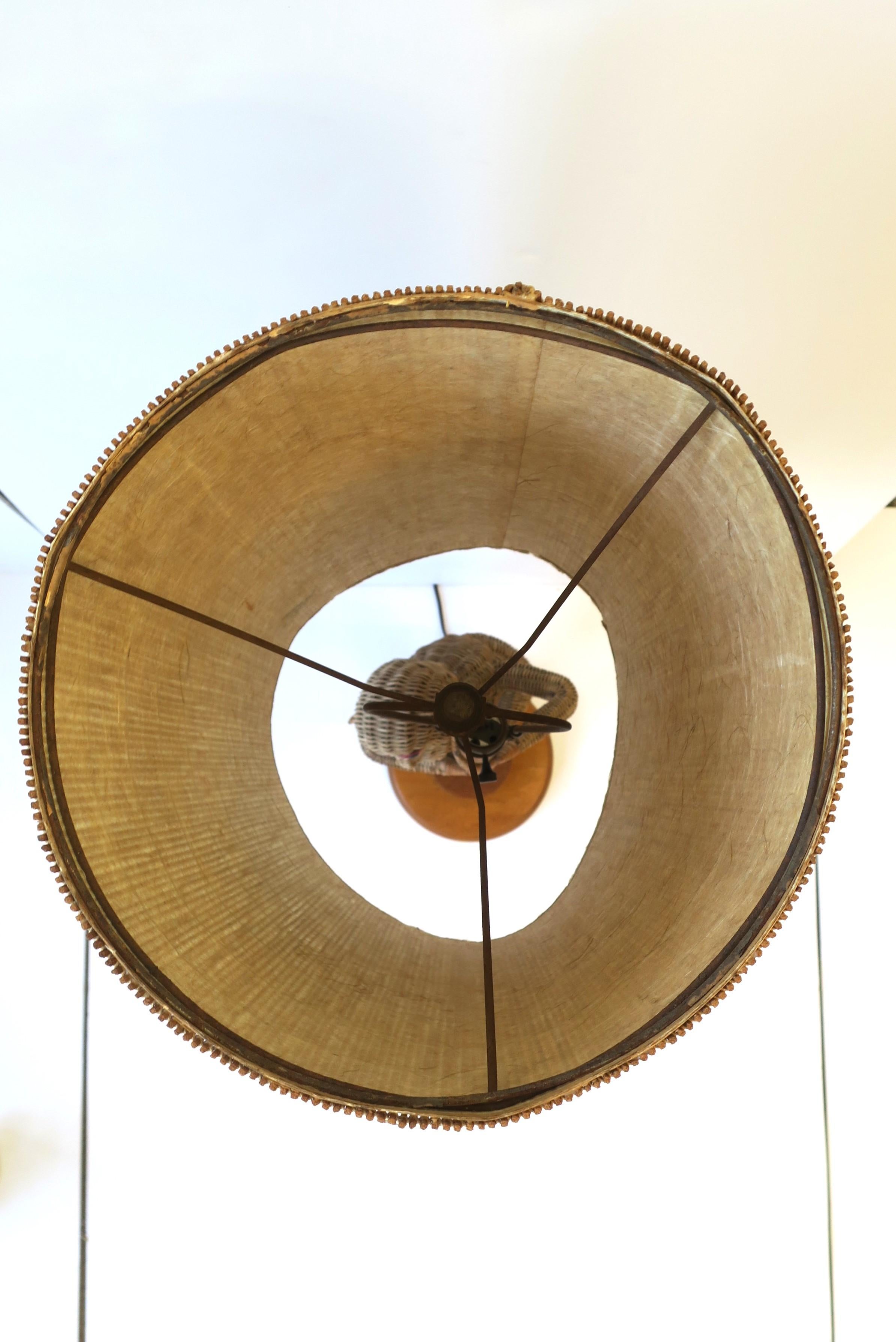 Lampe singe en rotin avec abat-jour en osier dans le style The Lopez, vers les années 1970 en vente 7