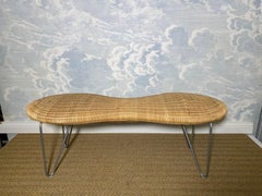 Wicker Rattan Peanut Bench, IKEA late 1990's