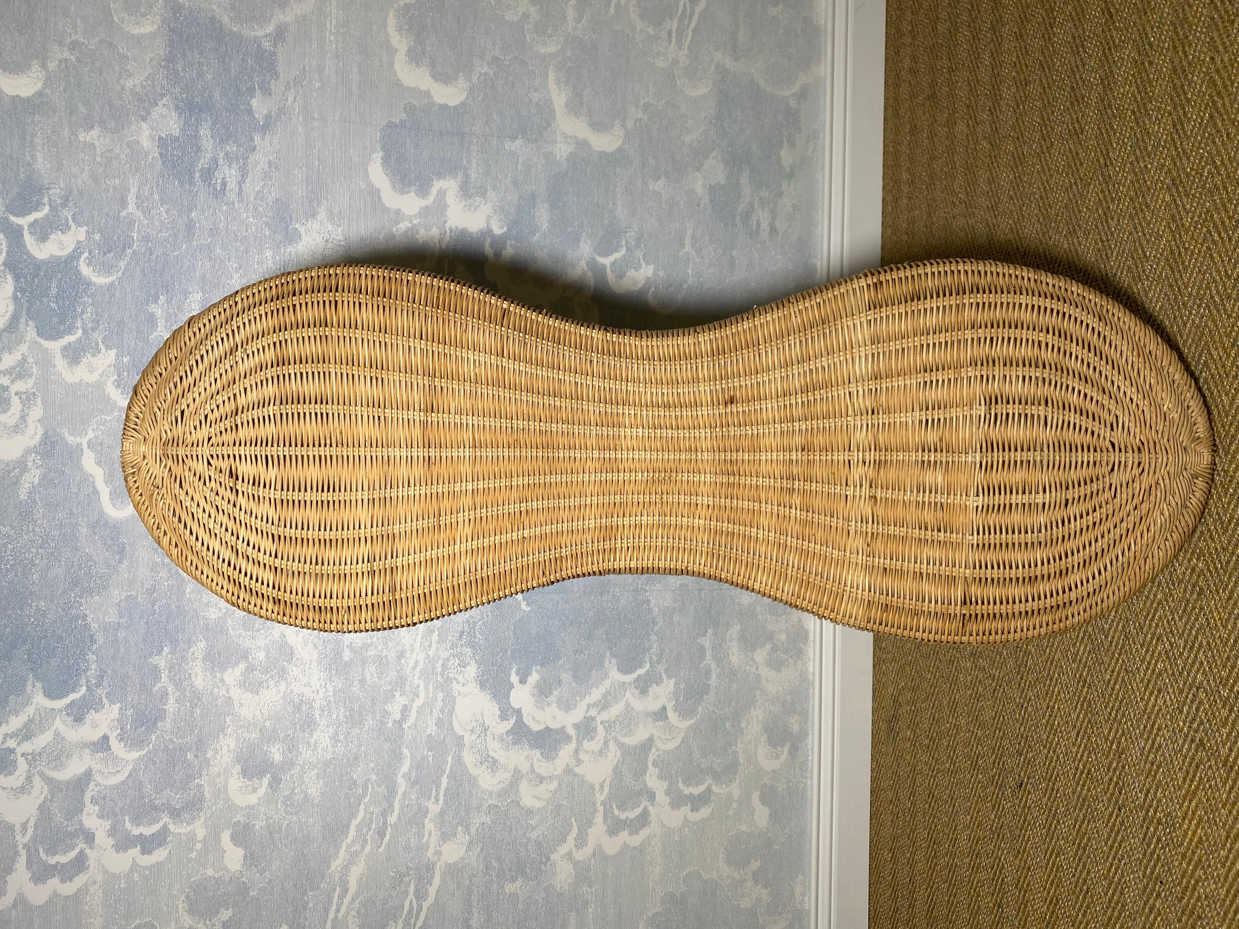 Wicker Rattan Peanut Bench, IKEA late 1990's In Good Condition In Cork, IE