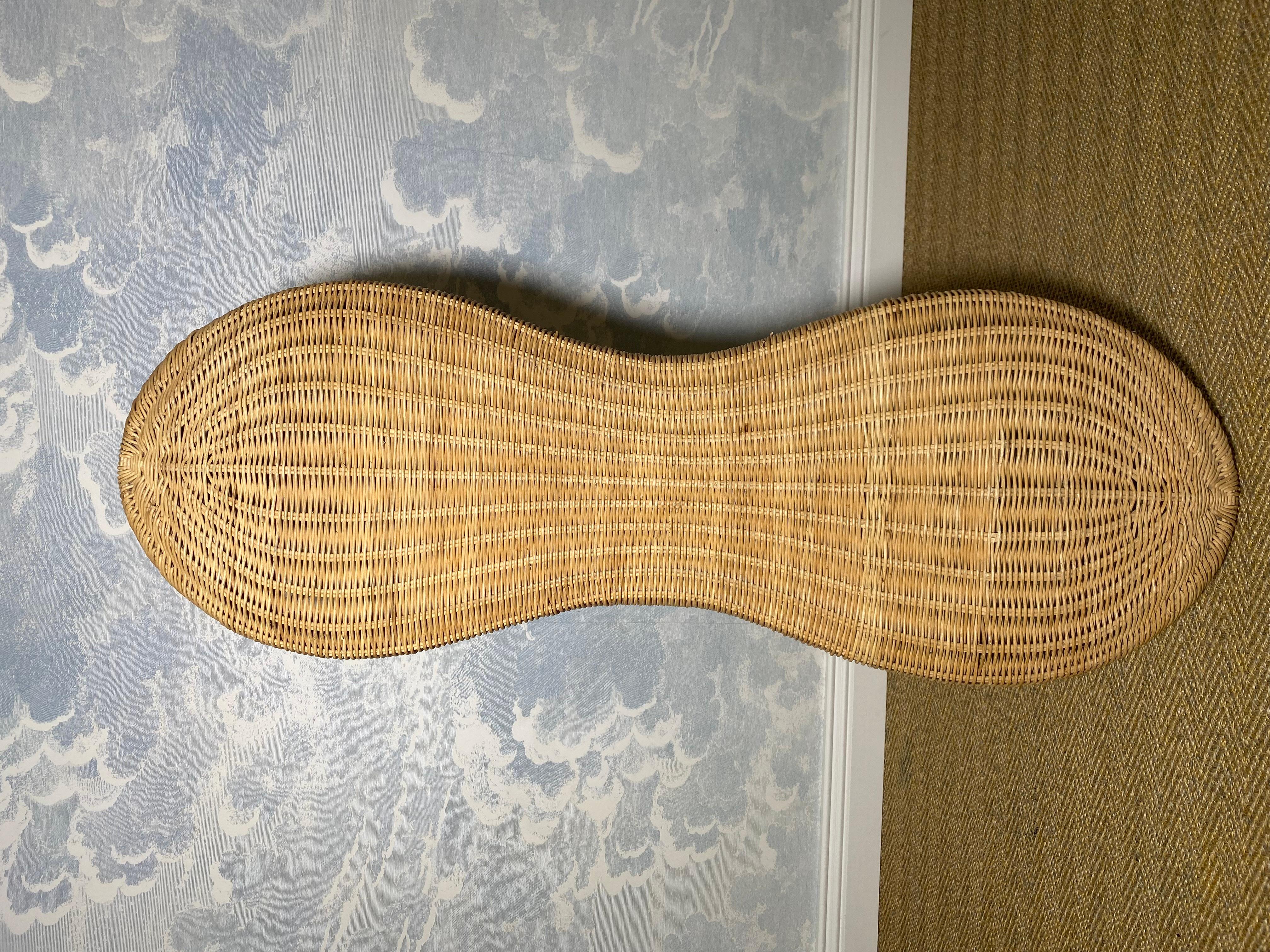Metal Wicker Rattan Peanut Bench, IKEA late 1990's