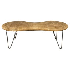 Wicker Rattan Peanut Bench, IKEA late 1990's