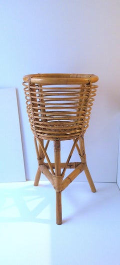 Wicker Rattan Plant Stand Holder Cachepot