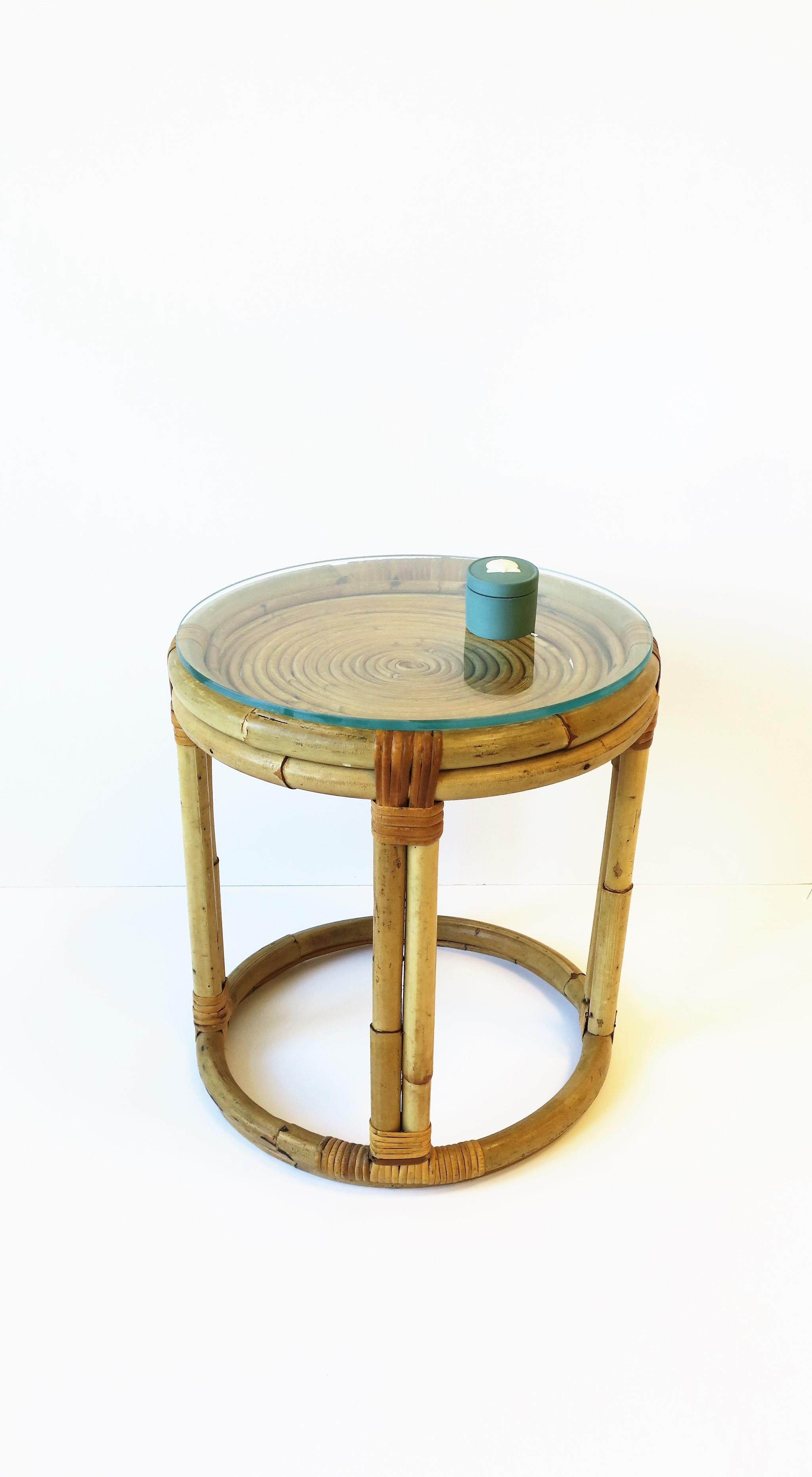 rattan table small